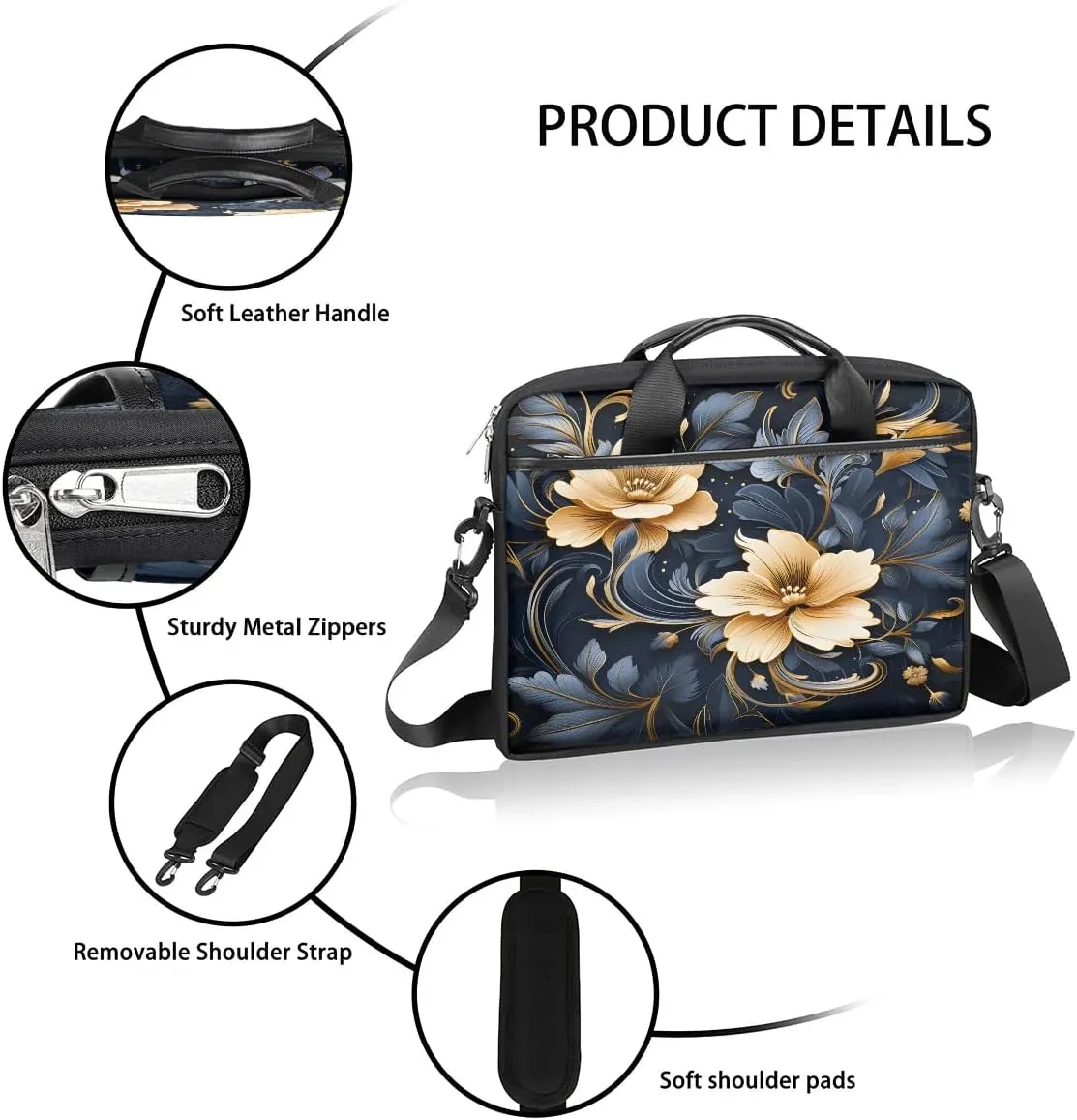 Laptop Shoulder Bag for 13-15 Inch Waterproof Laptop Sleeve Case Bag Slim Computer Carry Case Computer Cases for Laptops