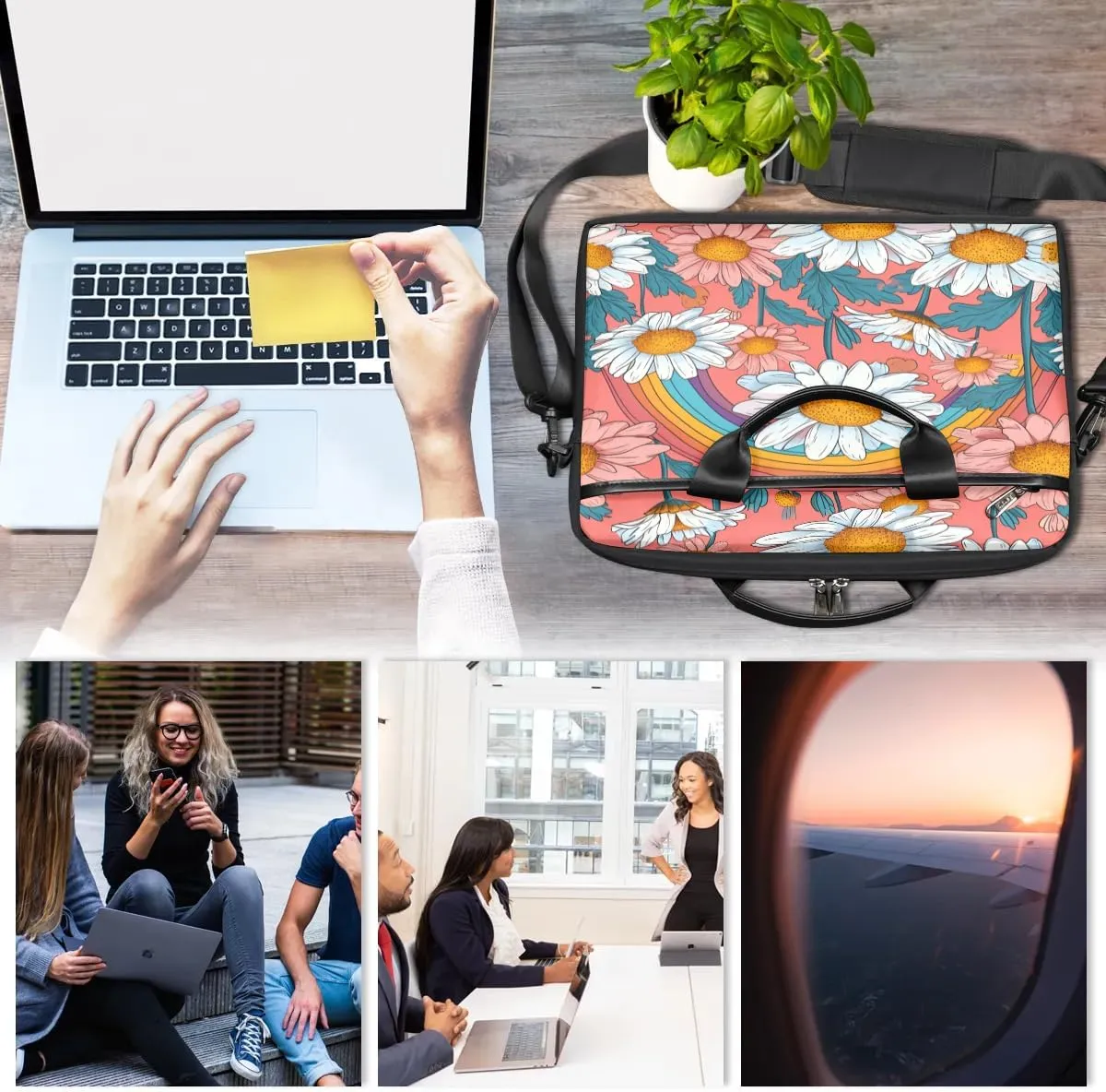 Laptop Shoulder Bag for 13-15 Inch Waterproof Laptop Sleeve Case Bag Slim Computer Carry Case Computer Cases for Laptops