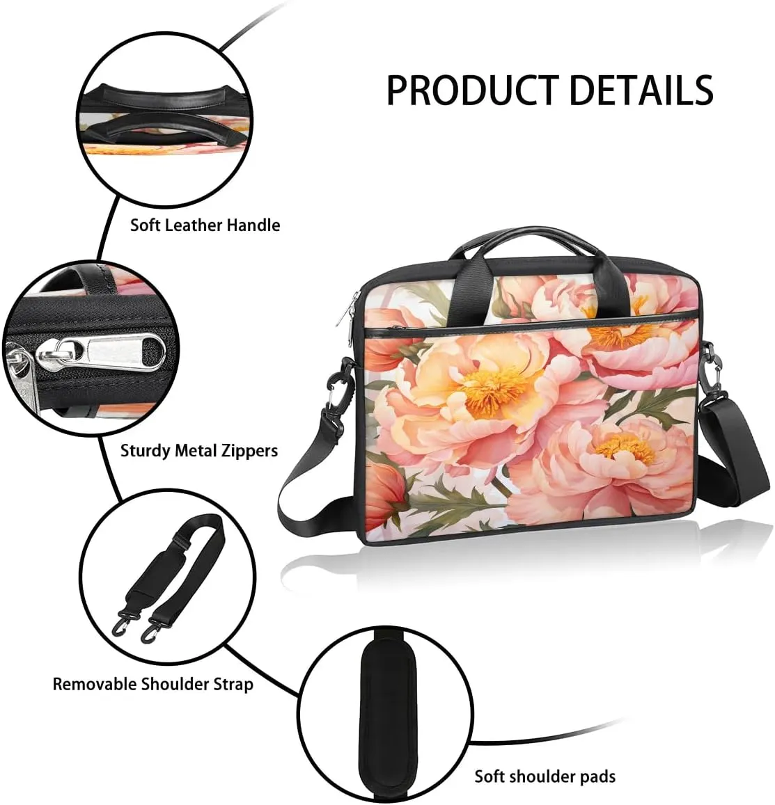 Laptop Shoulder Bag for 13-15 Inch Waterproof Laptop Sleeve Case Bag Slim Computer Carry Case Computer Cases for Laptops