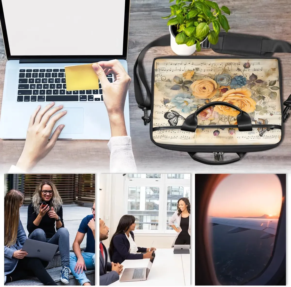 Laptop Shoulder Bag for 13-15 Inch Waterproof Laptop Sleeve Case Bag Slim Computer Carry Case Computer Cases for Laptops