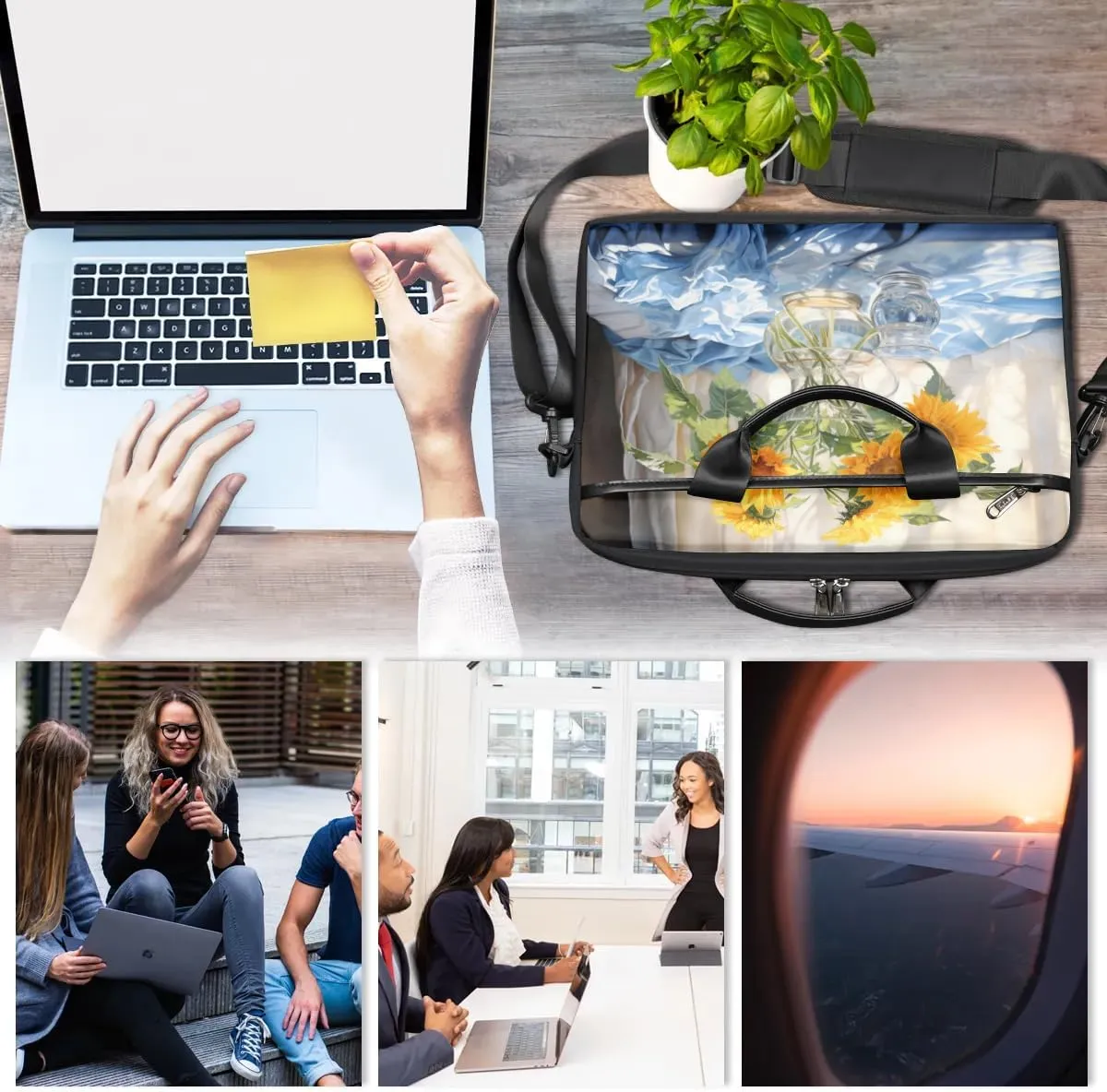 Laptop Shoulder Bag for 13-15 Inch Waterproof Laptop Sleeve Case Bag Slim Computer Carry Case Computer Cases for Laptops