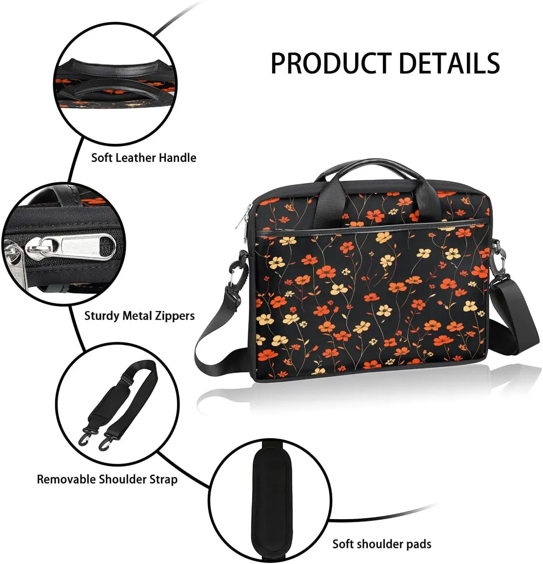 Laptop Shoulder Bag for 13-15 Inch Waterproof Laptop Sleeve Case Bag Slim Computer Carry Case Computer Cases for Laptops