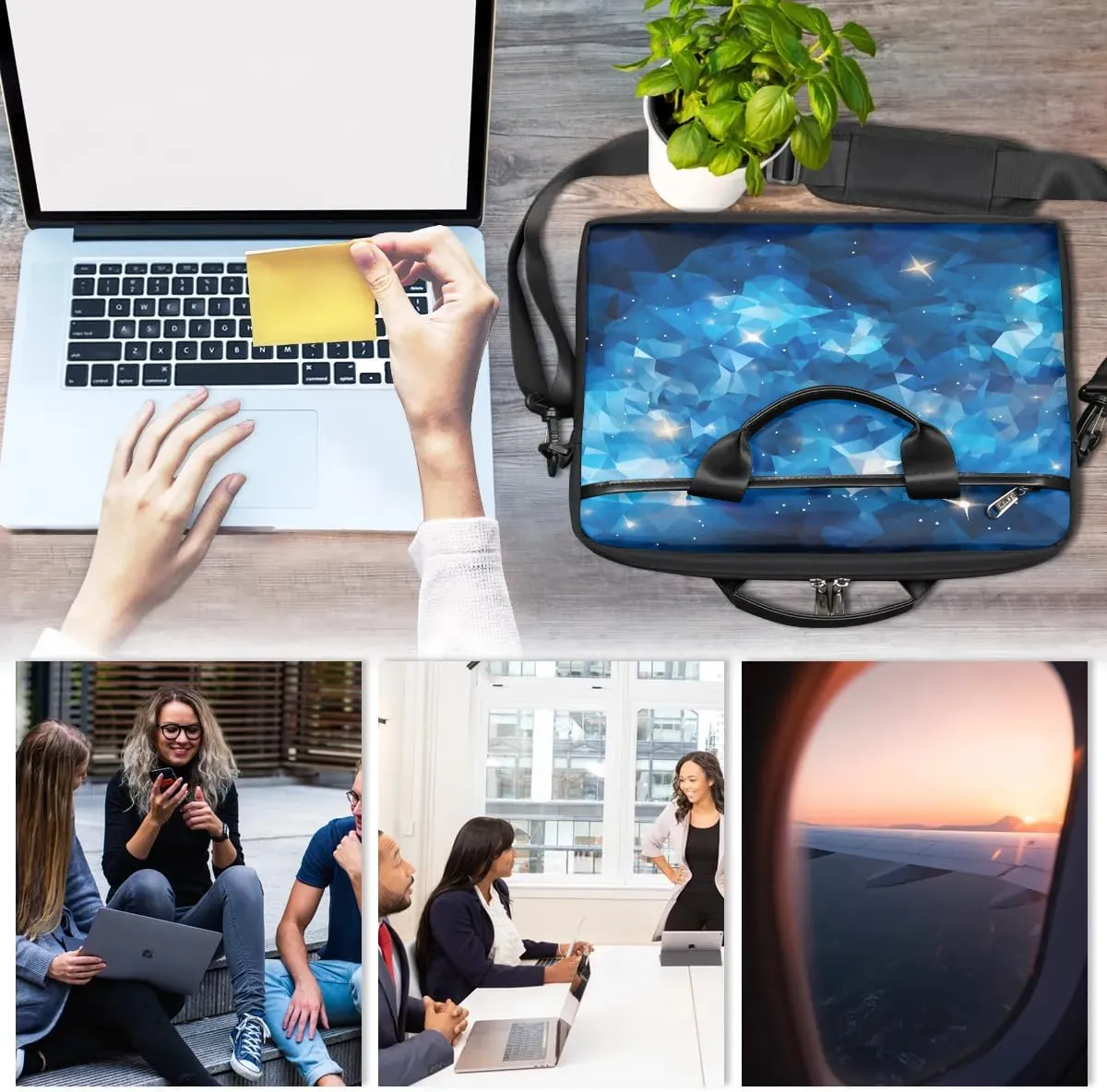 Laptop Shoulder Bag for 13-15 Inch Waterproof Laptop Sleeve Case Bag Slim Computer Carry Case Computer Cases for Laptops
