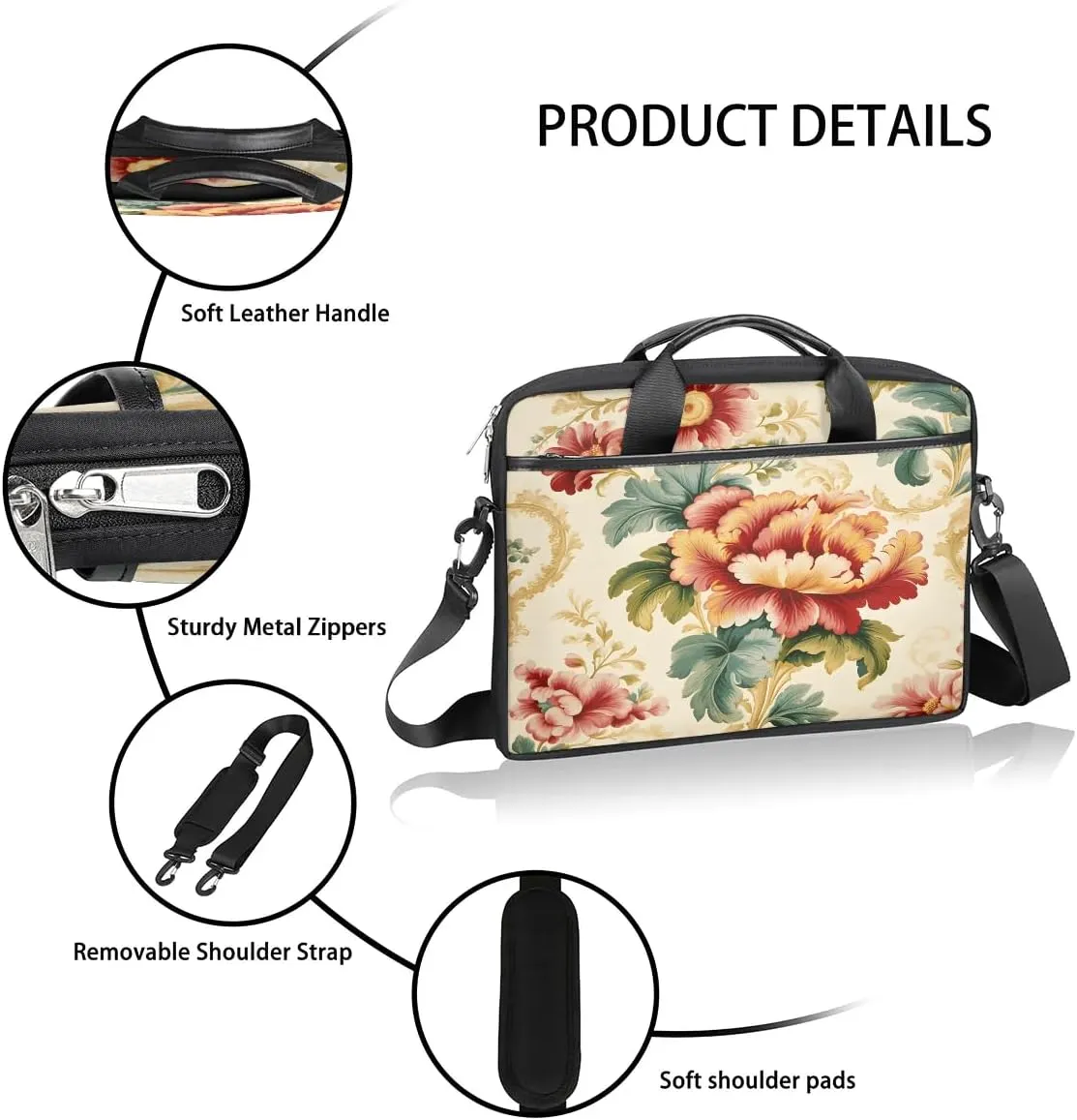 Laptop Shoulder Bag for 13-15 Inch Waterproof Laptop Sleeve Case Bag Slim Computer Carry Case Computer Cases for Laptops