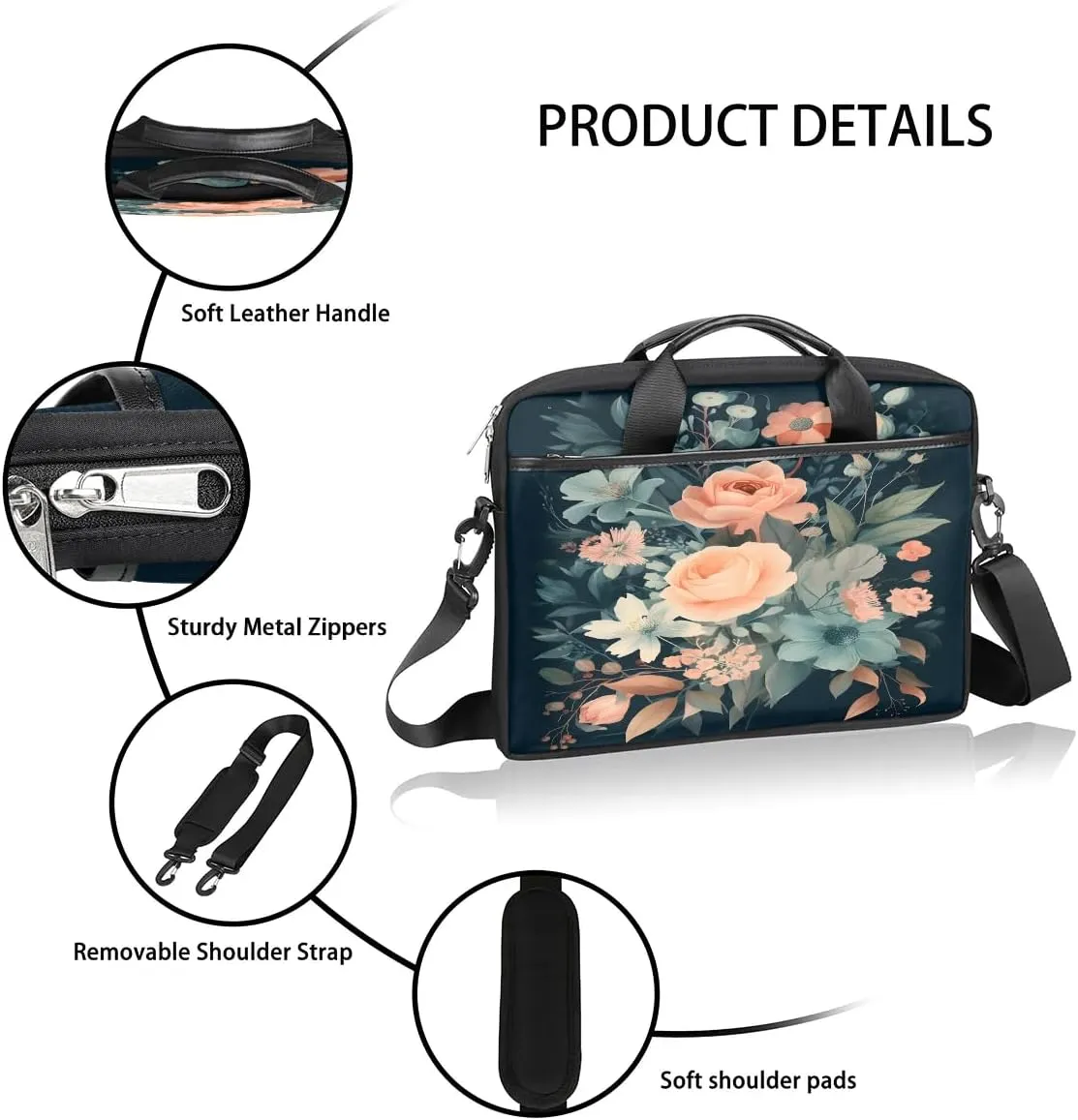 Laptop Shoulder Bag for 13-15 Inch Waterproof Laptop Sleeve Case Bag Slim Computer Carry Case Computer Cases for Laptops