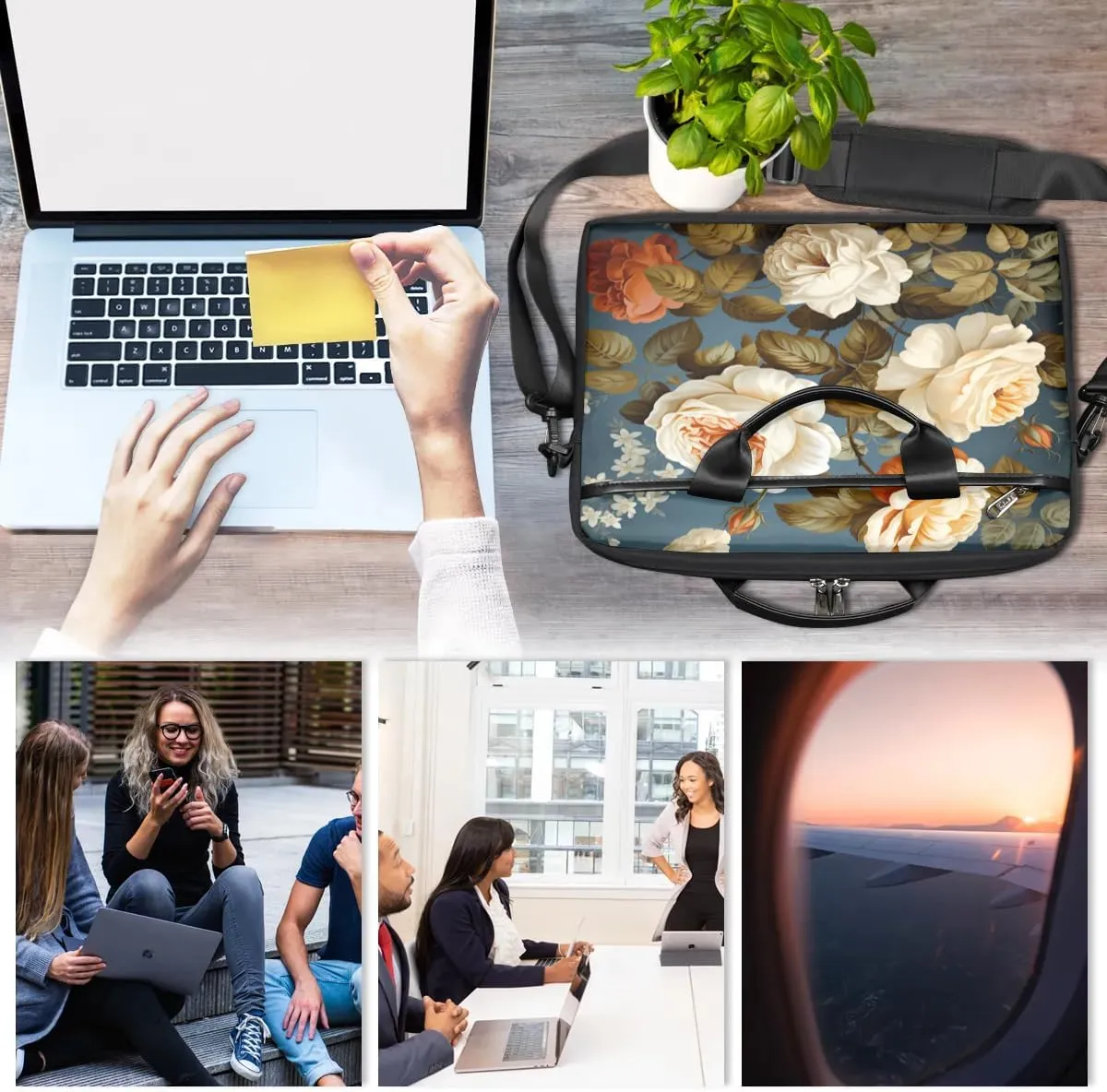 Laptop Shoulder Bag for 13-15 Inch Waterproof Laptop Sleeve Case Bag Slim Computer Carry Case Computer Cases for Laptops