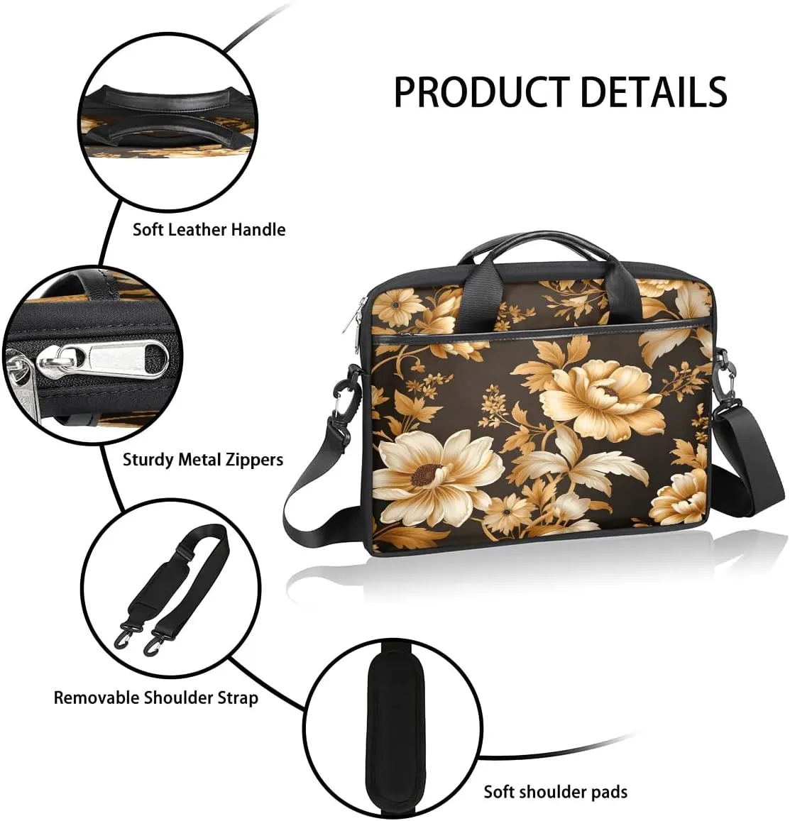 Laptop Shoulder Bag for 13-15 Inch Waterproof Laptop Sleeve Case Bag Slim Computer Carry Case Computer Cases for Laptops