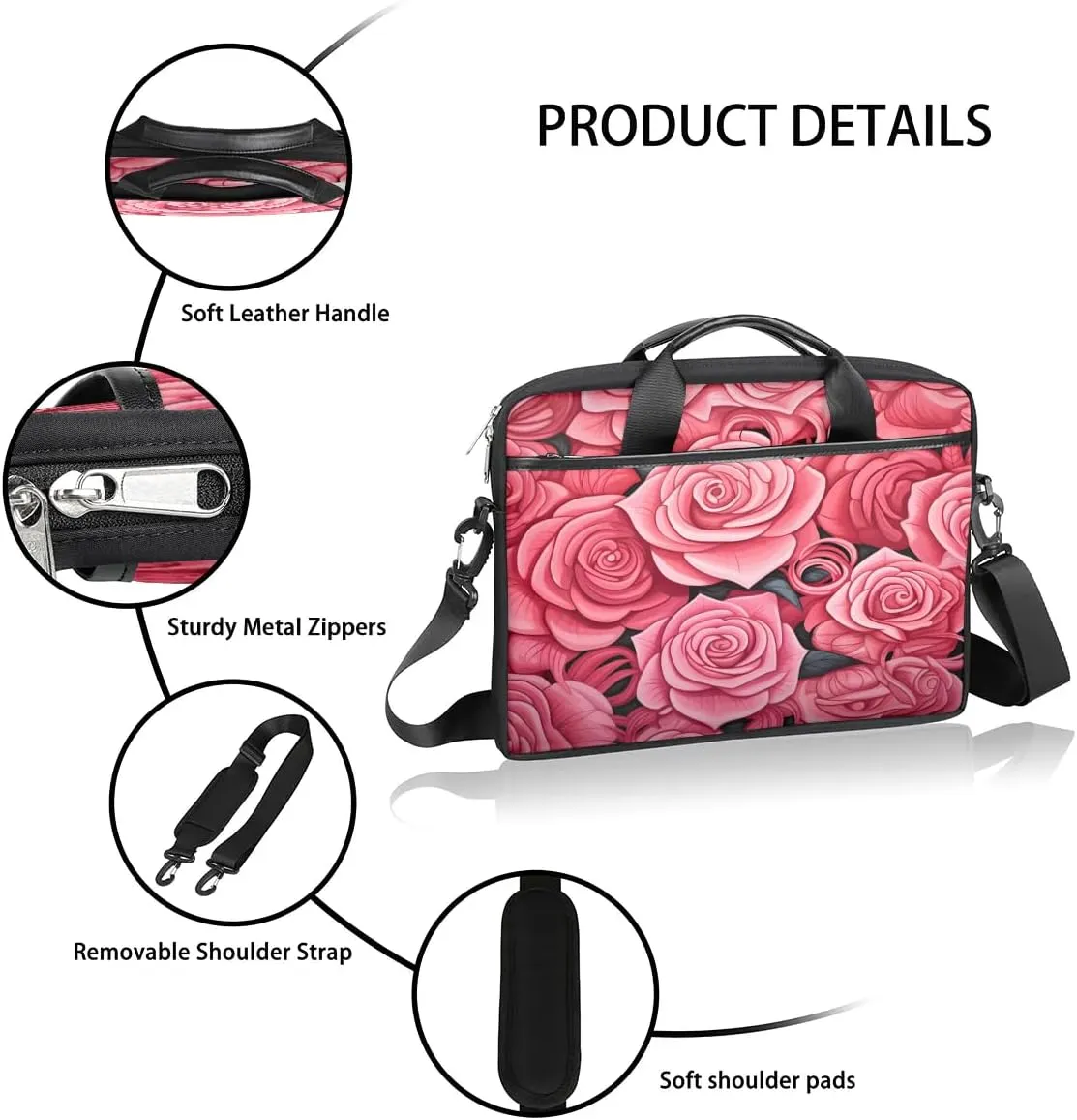 Laptop Shoulder Bag for 13-15 Inch Waterproof Laptop Sleeve Case Bag Slim Computer Carry Case Computer Cases for Laptops