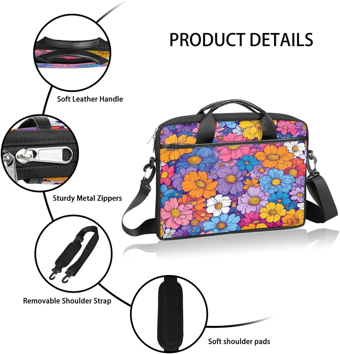 Laptop Shoulder Bag for 13-15 Inch Waterproof Laptop Sleeve Case Bag Slim Computer Carry Case Computer Cases for Laptops