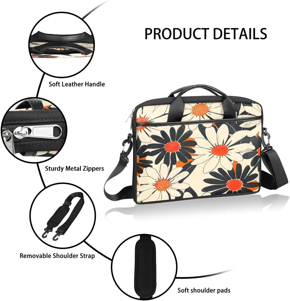 Laptop Shoulder Bag for 13-15 Inch Waterproof Laptop Sleeve Case Bag Slim Computer Carry Case Computer Cases for Laptops