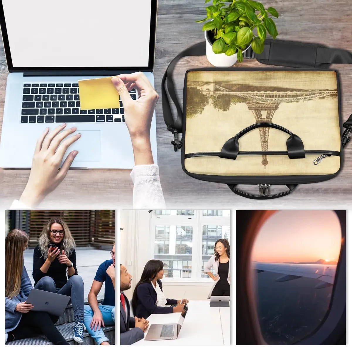 Laptop Shoulder Bag for 13-15 Inch Waterproof Laptop Sleeve Case Bag Slim Computer Carry Case Computer Cases for Laptops