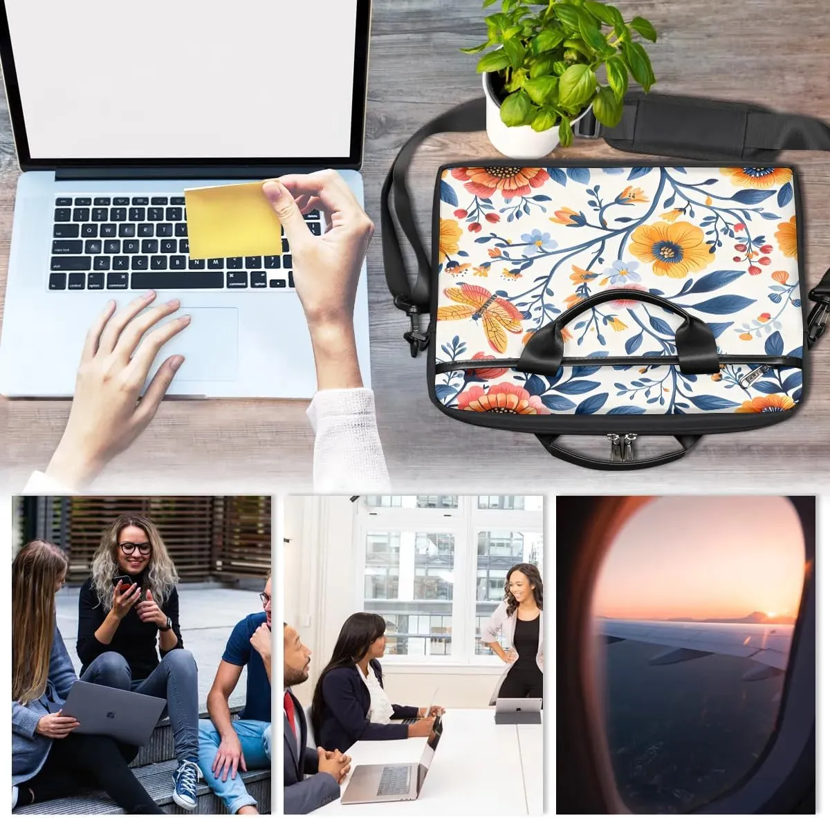Laptop Shoulder Bag for 13-15 Inch Waterproof Laptop Sleeve Case Bag Slim Computer Carry Case Computer Cases for Laptops
