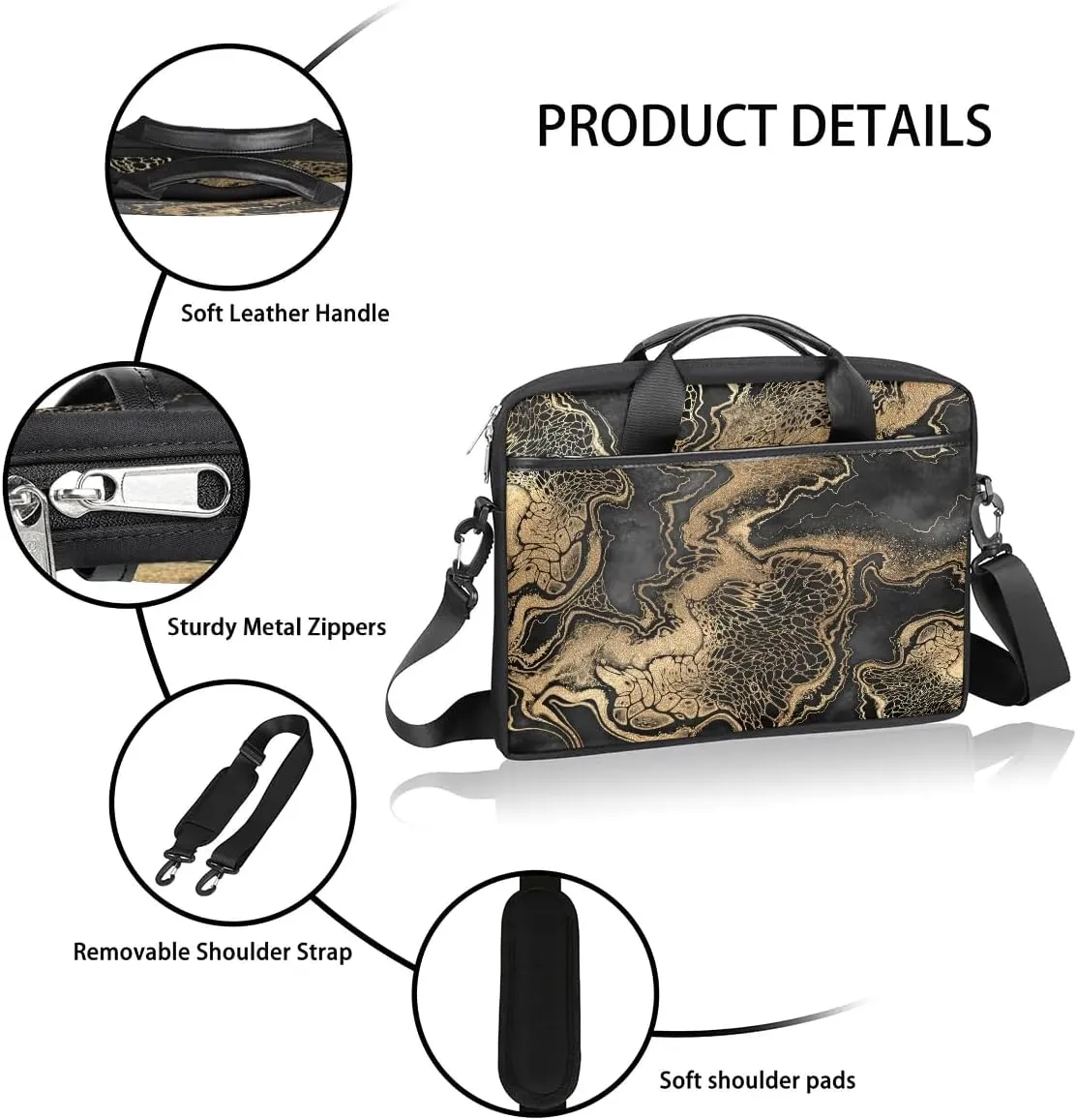 Laptop Shoulder Bag for 13-15 Inch Waterproof Laptop Sleeve Case Bag Slim Computer Carry Case Computer Cases for Laptops