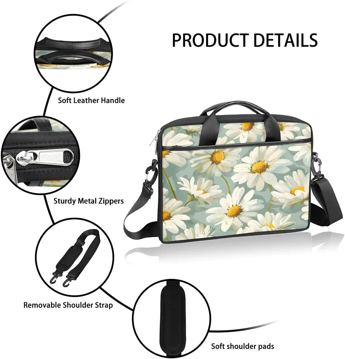 Laptop Shoulder Bag for 13-15 Inch Waterproof Laptop Sleeve Case Bag Slim Computer Carry Case Computer Cases for Laptops