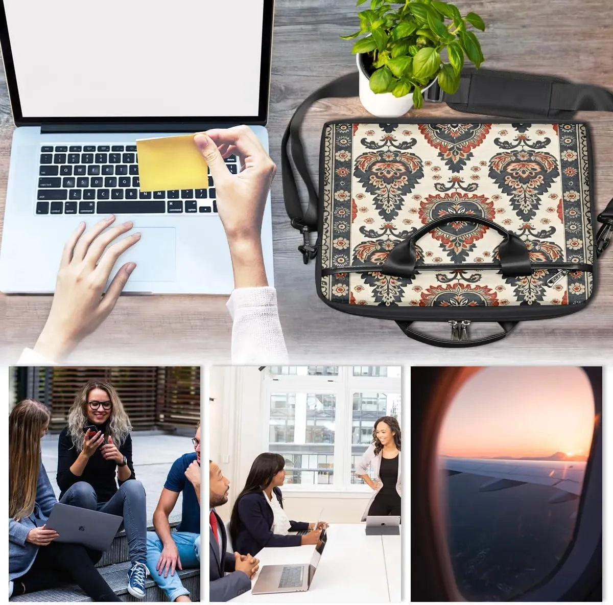 Laptop Shoulder Bag for 13-15 Inch Waterproof Laptop Sleeve Case Bag Slim Computer Carry Case Computer Cases for Laptops