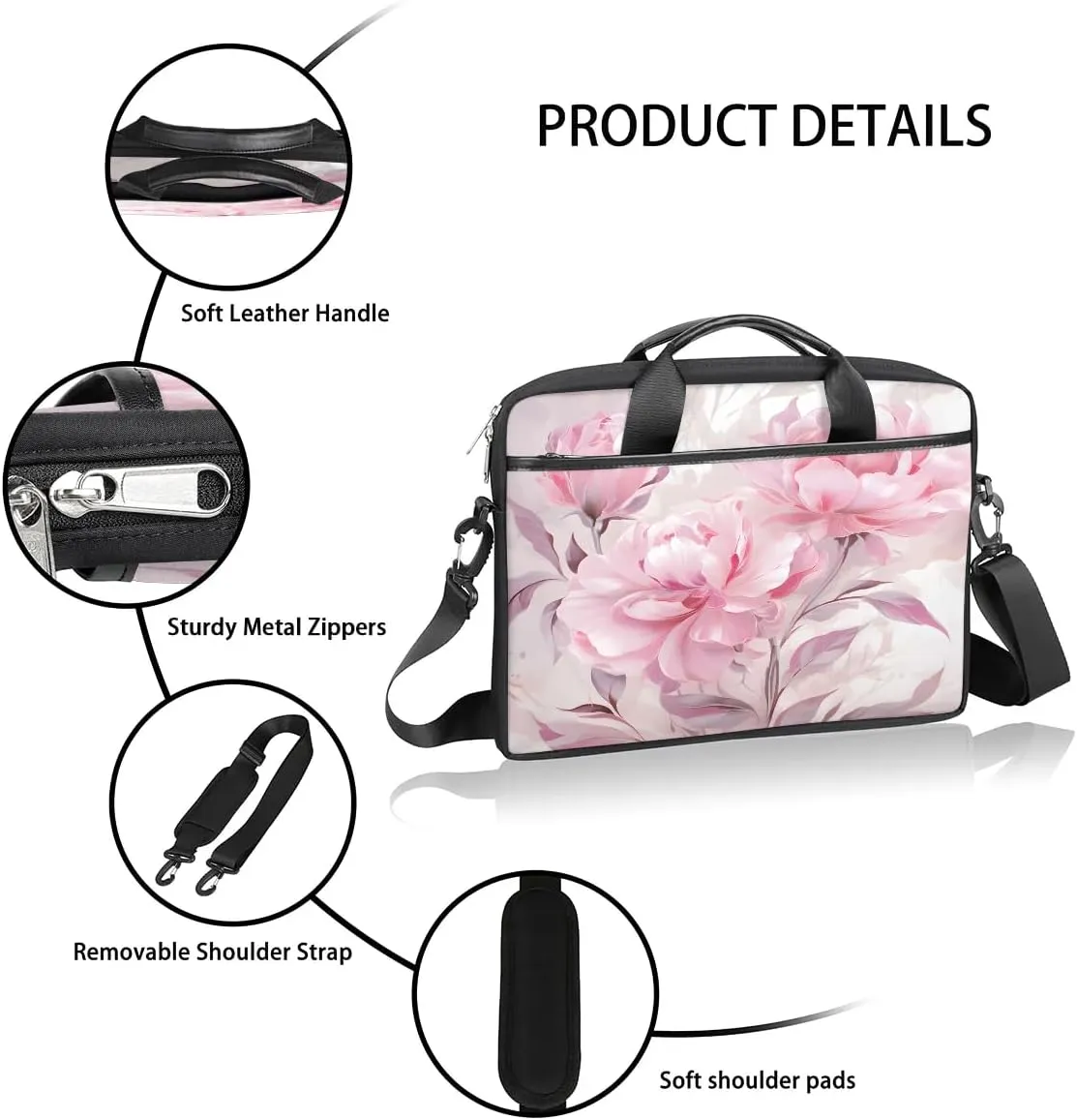 Laptop Shoulder Bag for 13-15 Inch Waterproof Laptop Sleeve Case Bag Slim Computer Carry Case Computer Cases for Laptops