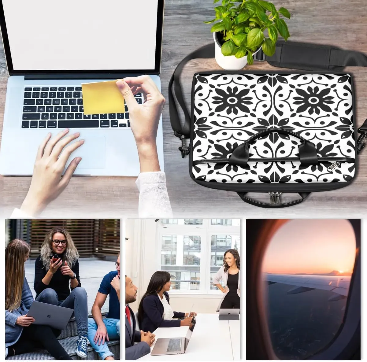Laptop Shoulder Bag for 13-15 Inch Waterproof Laptop Sleeve Case Bag Slim Computer Carry Case Computer Cases for Laptops