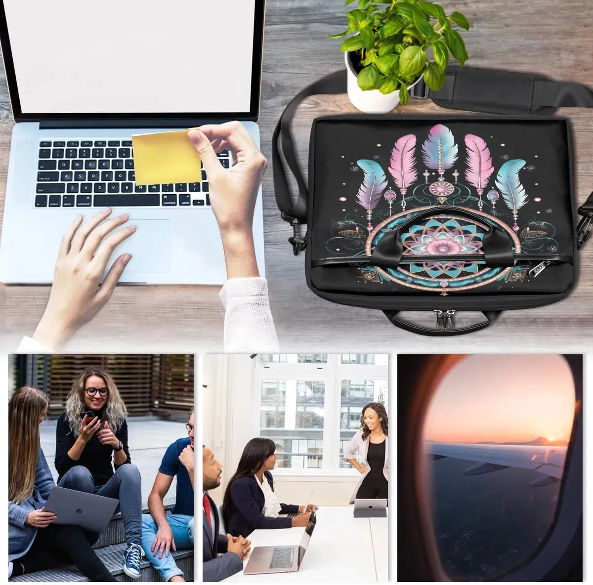 Laptop Shoulder Bag for 13-15 Inch Waterproof Laptop Sleeve Case Bag Slim Computer Carry Case Computer Cases for Laptops