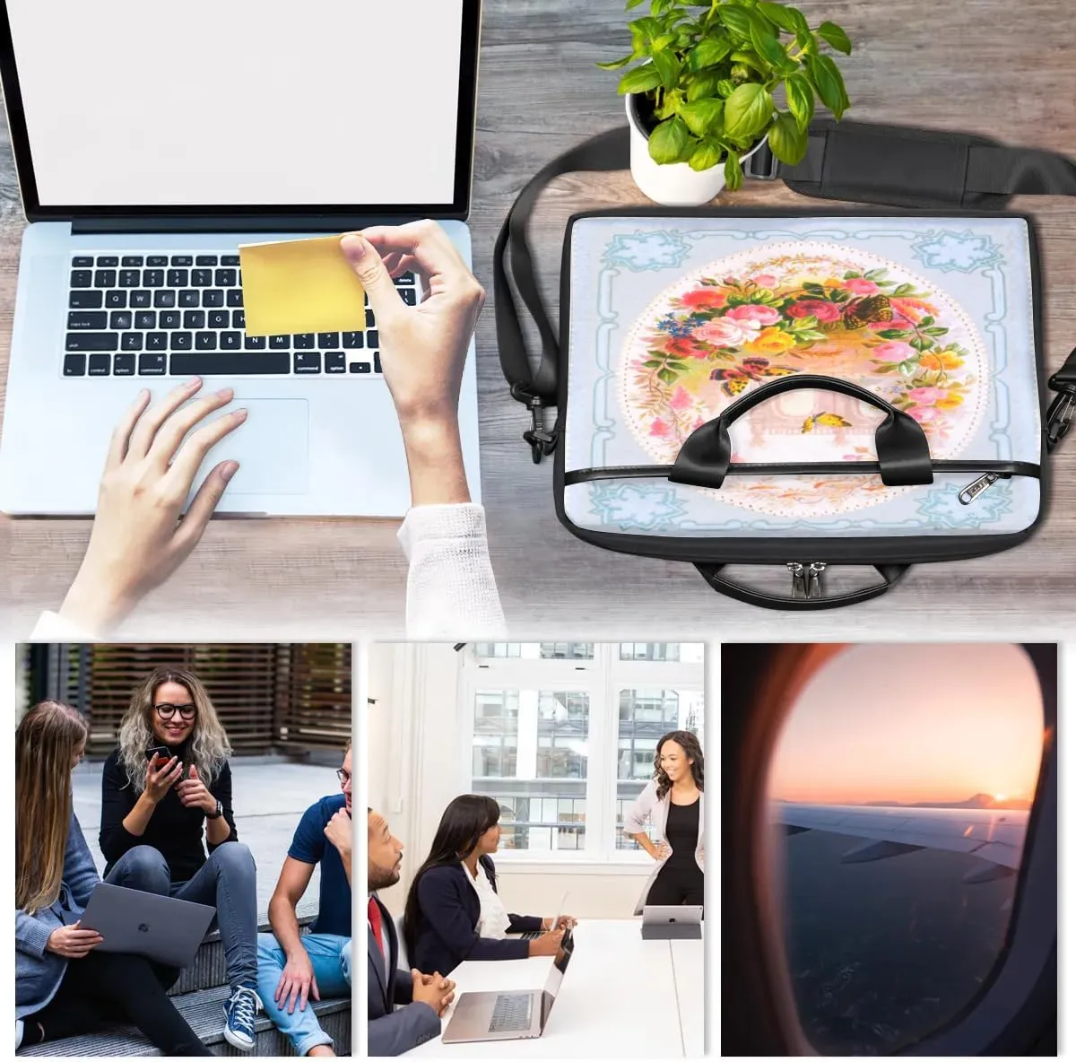 Laptop Shoulder Bag for 13-15 Inch Waterproof Laptop Sleeve Case Bag Slim Computer Carry Case Computer Cases for Laptops