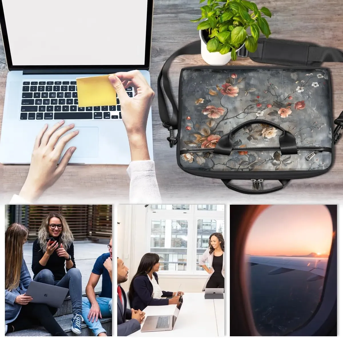 Laptop Shoulder Bag for 13-15 Inch Waterproof Laptop Sleeve Case Bag Slim Computer Carry Case Computer Cases for Laptops