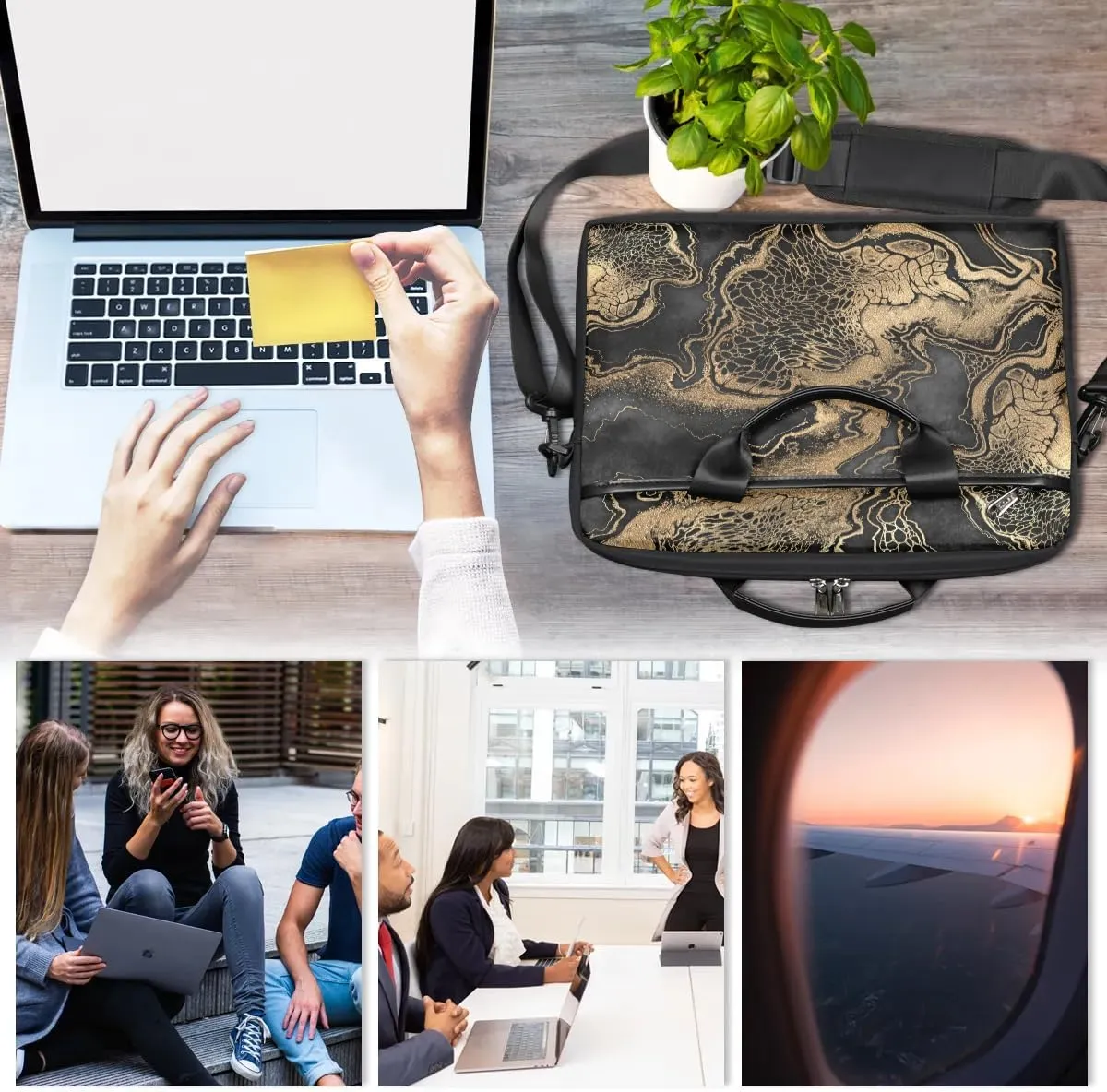 Laptop Shoulder Bag for 13-15 Inch Waterproof Laptop Sleeve Case Bag Slim Computer Carry Case Computer Cases for Laptops