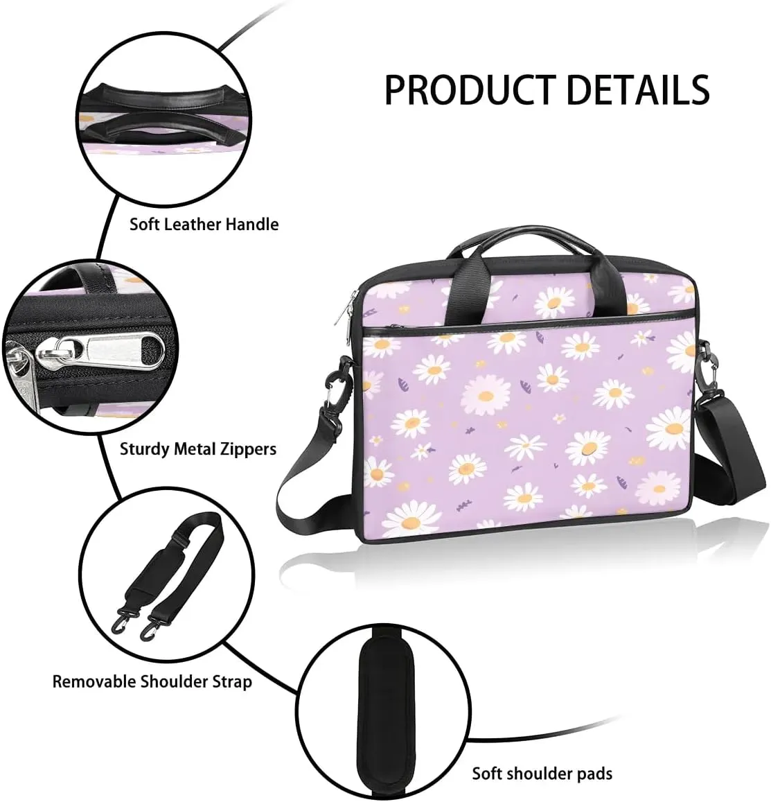 Laptop Shoulder Bag for 13-15 Inch Waterproof Laptop Sleeve Case Bag Slim Computer Carry Case Computer Cases for Laptops