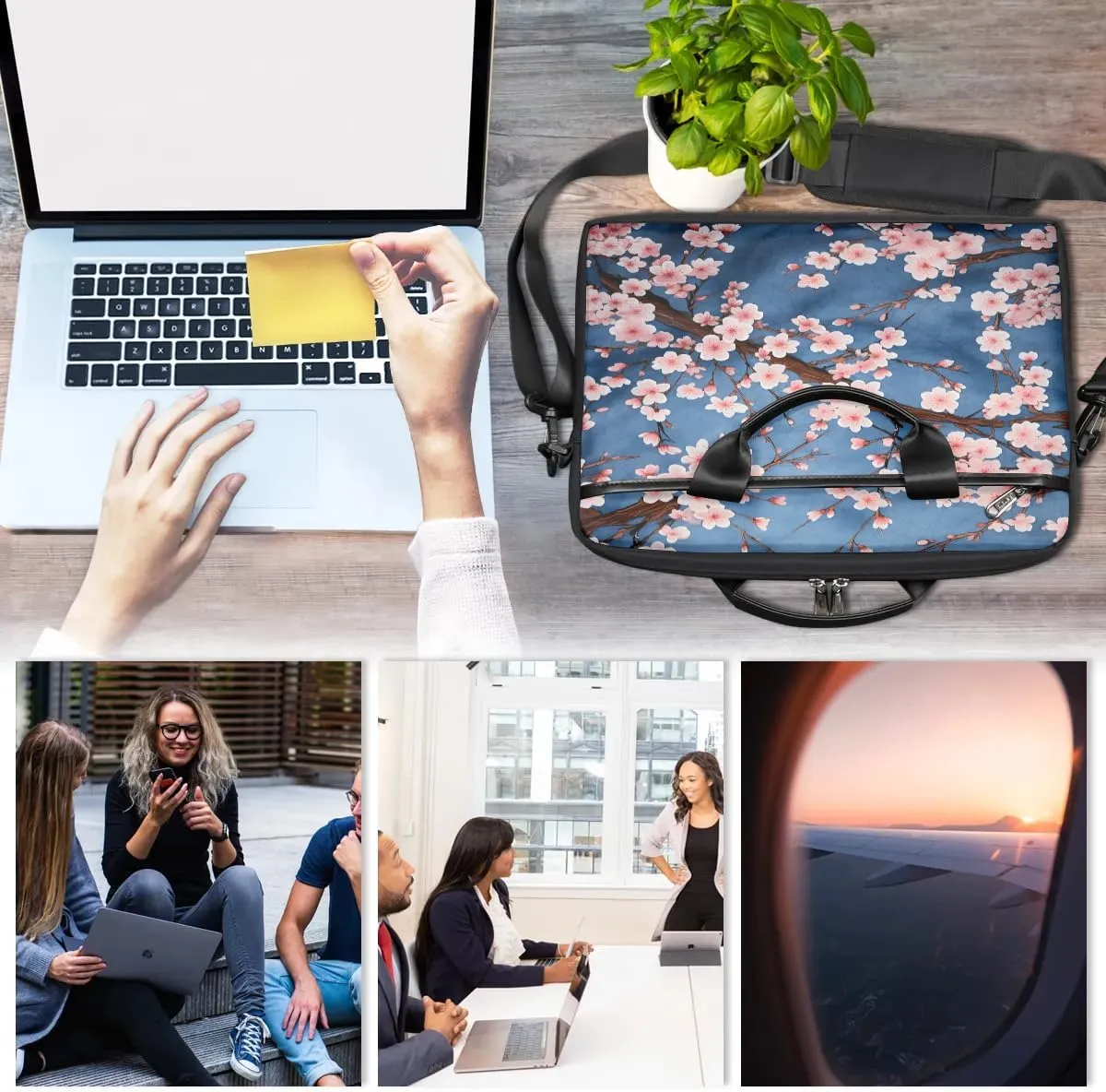 Laptop Shoulder Bag for 13-15 Inch Waterproof Laptop Sleeve Case Bag Slim Computer Carry Case Computer Cases for Laptops