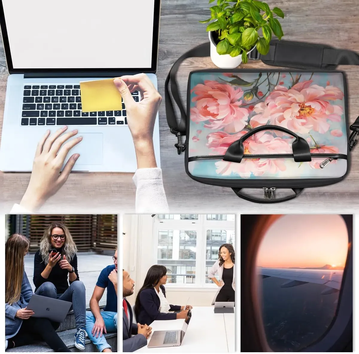 Laptop Shoulder Bag for 13-15 Inch Waterproof Laptop Sleeve Case Bag Slim Computer Carry Case Computer Cases for Laptops