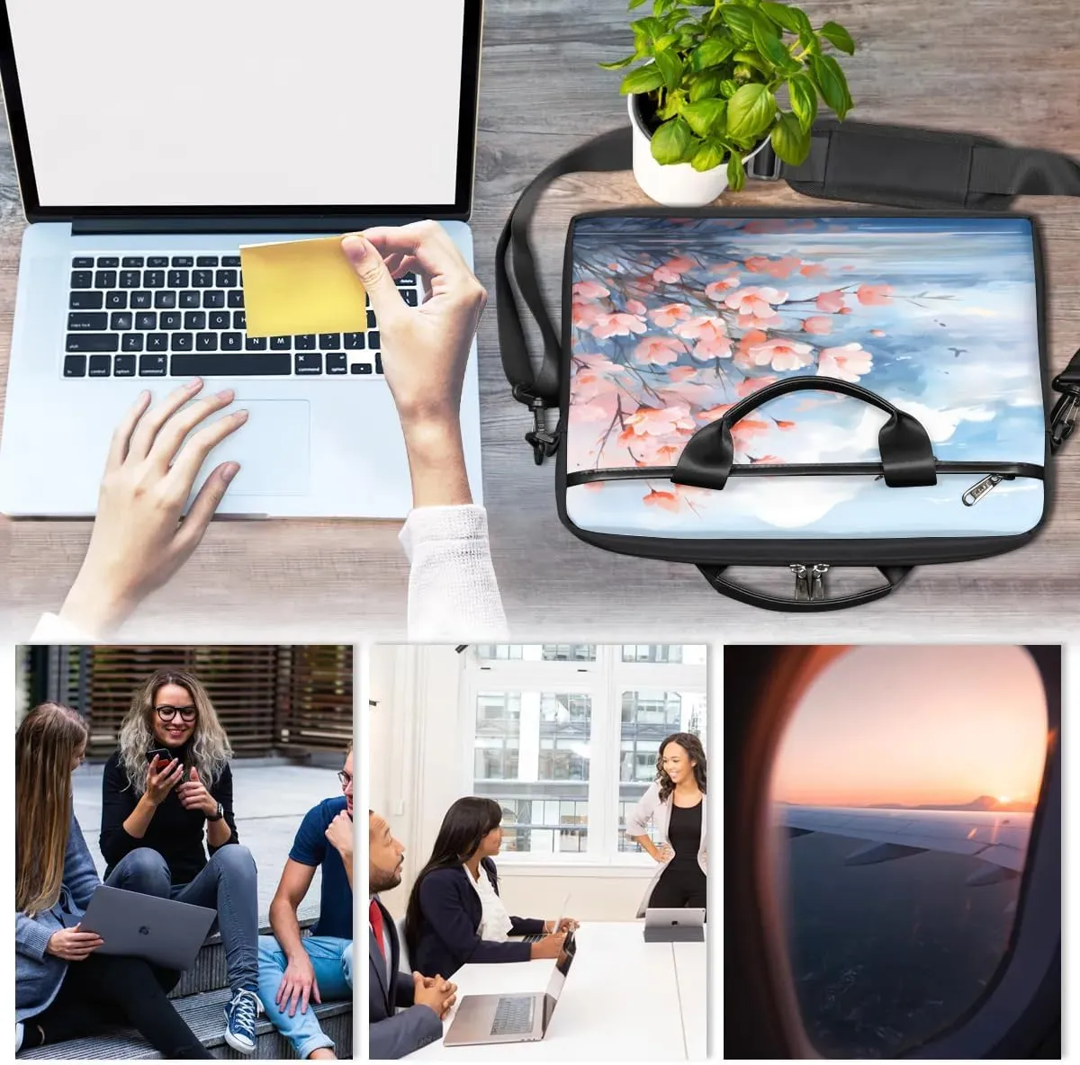 Laptop Shoulder Bag for 13-15 Inch Waterproof Laptop Sleeve Case Bag Slim Computer Carry Case Computer Cases for Laptops