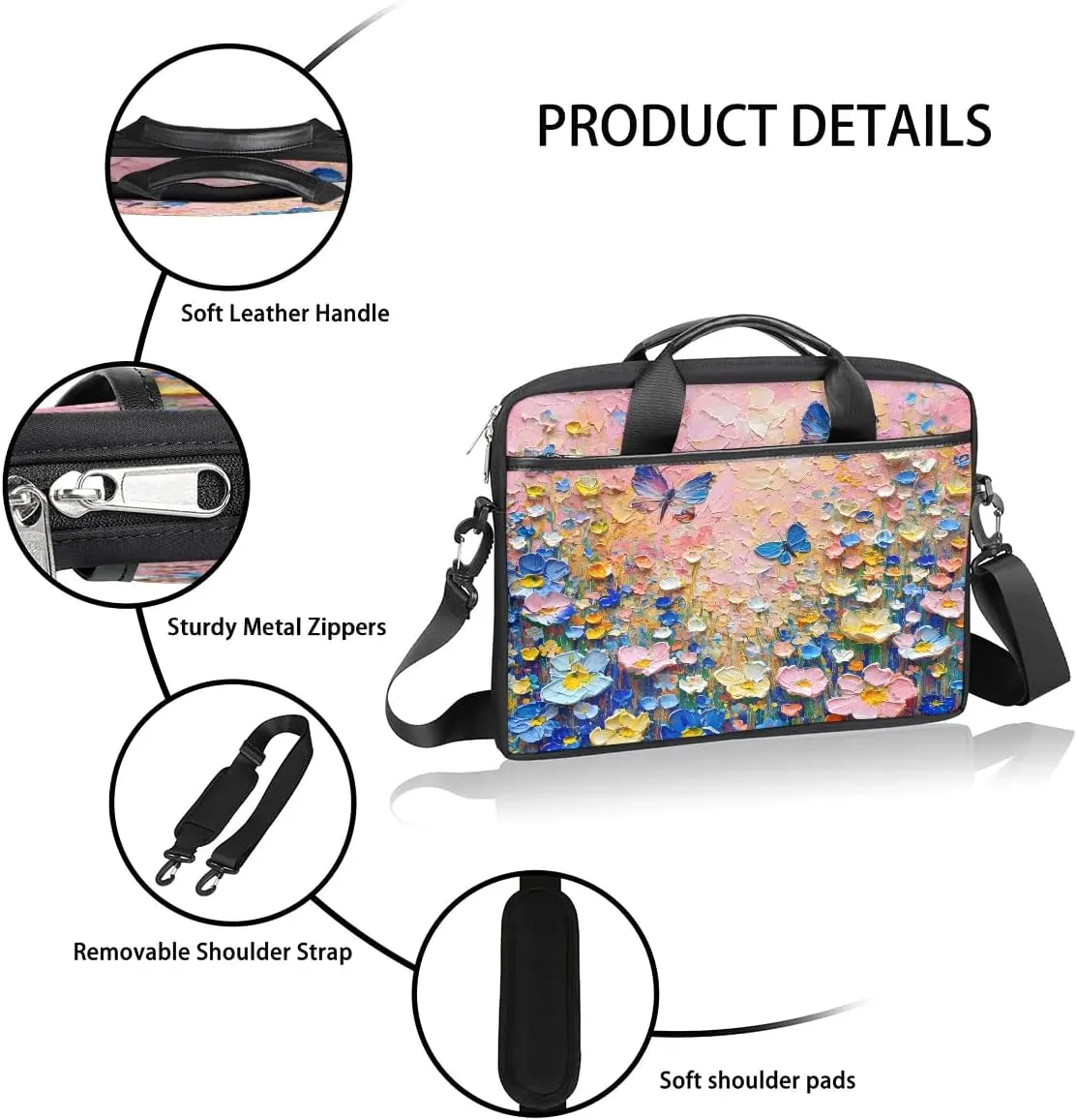 Laptop Shoulder Bag for 13-15 Inch Waterproof Laptop Sleeve Case Bag Slim Computer Carry Case Computer Cases for Laptops