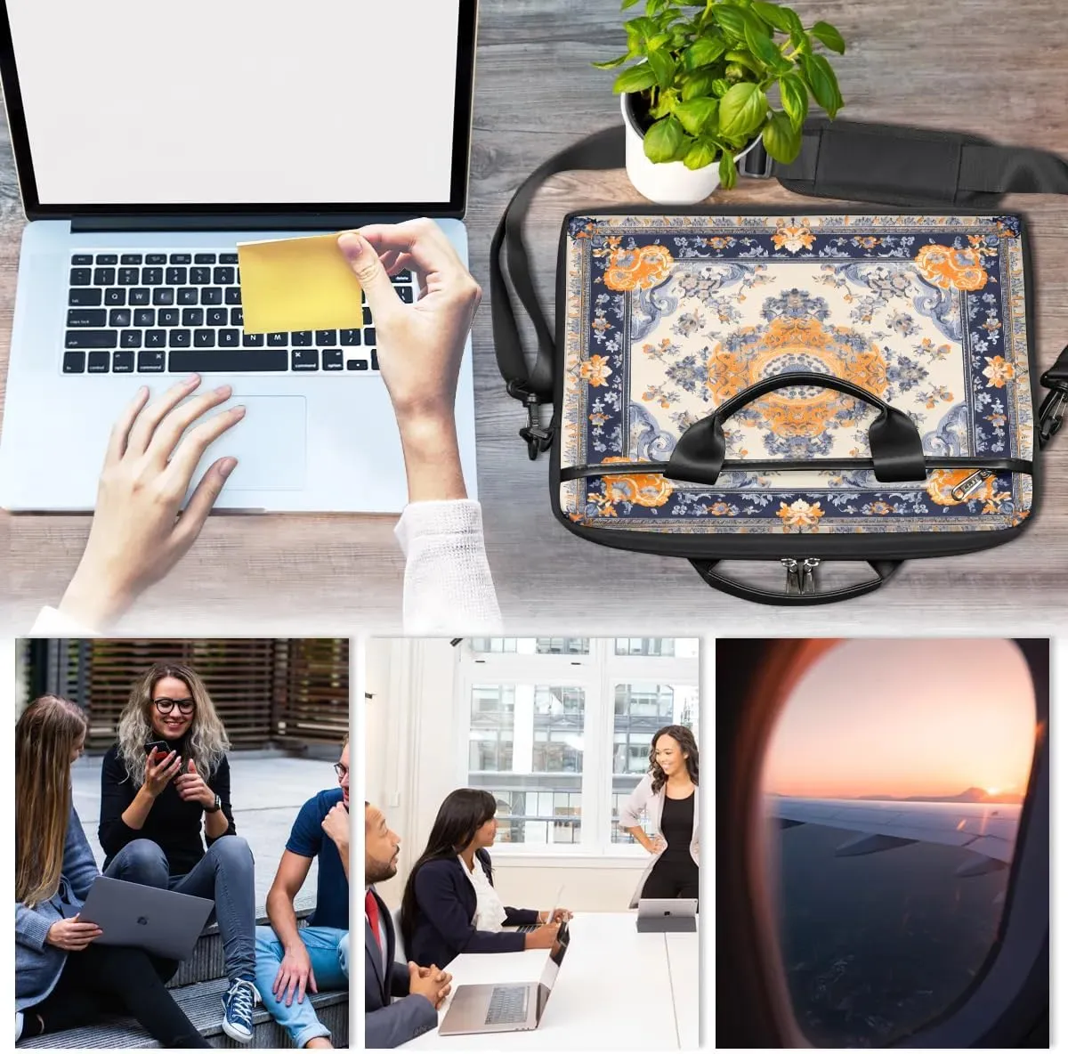 Laptop Shoulder Bag for 13-15 Inch Waterproof Laptop Sleeve Case Bag Slim Computer Carry Case Computer Cases for Laptops