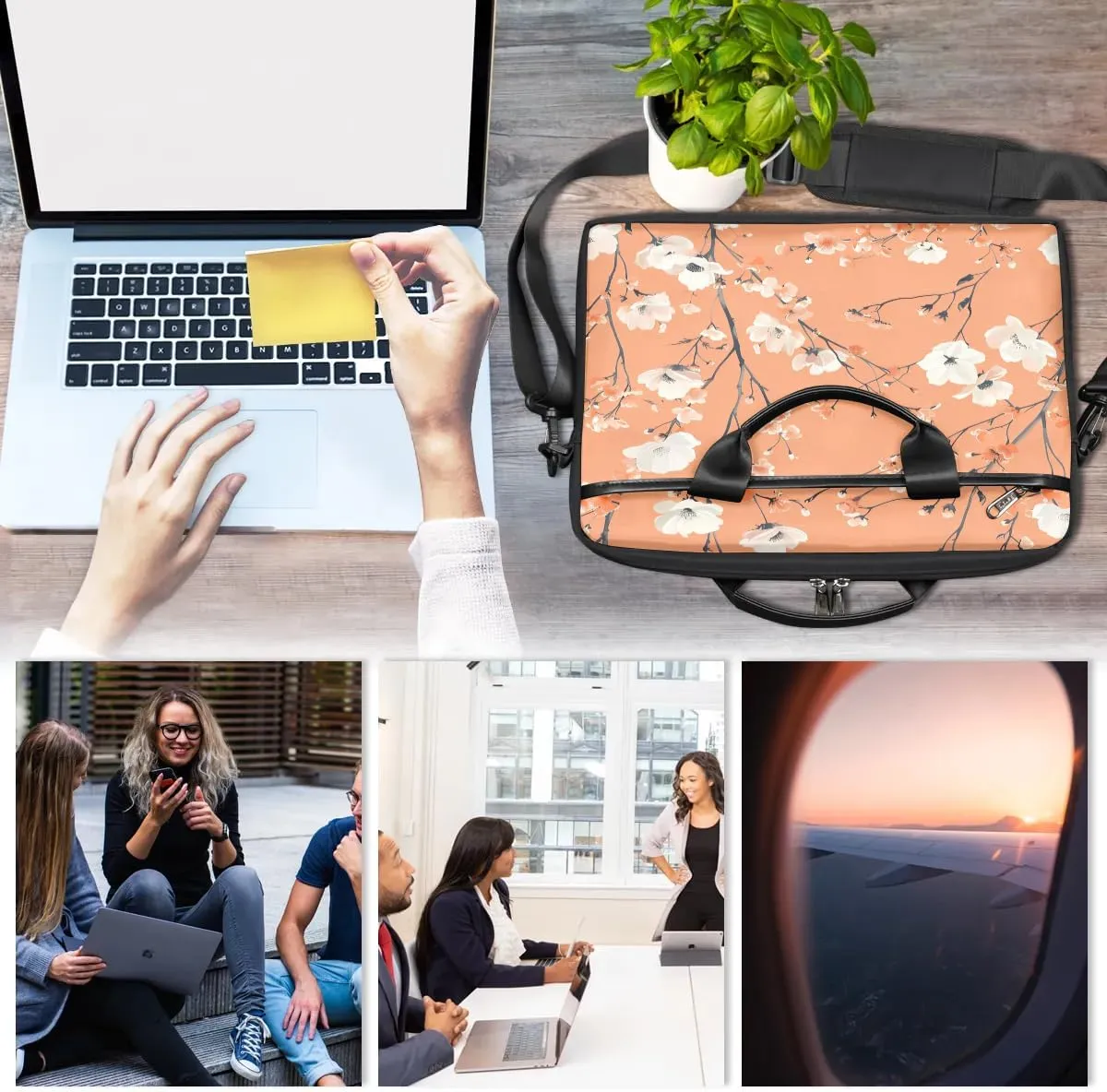 Laptop Shoulder Bag for 13-15 Inch Waterproof Laptop Sleeve Case Bag Slim Computer Carry Case Computer Cases for Laptops