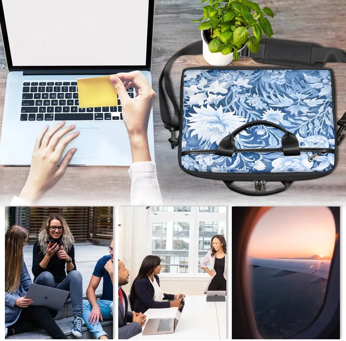Laptop Shoulder Bag for 13-15 Inch Waterproof Laptop Sleeve Case Bag Slim Computer Carry Case Computer Cases for Laptops