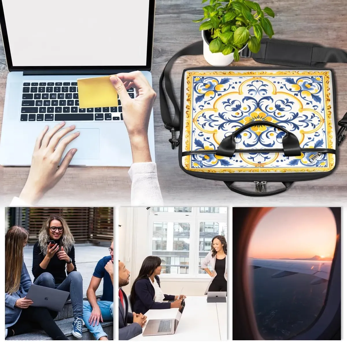 Laptop Shoulder Bag for 13-15 Inch Waterproof Laptop Sleeve Case Bag Slim Computer Carry Case Computer Cases for Laptops
