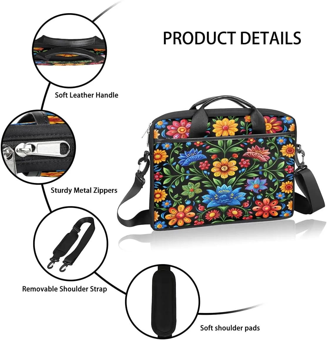Laptop Shoulder Bag for 13-15 Inch Waterproof Laptop Sleeve Case Bag Slim Computer Carry Case Computer Cases for Laptops
