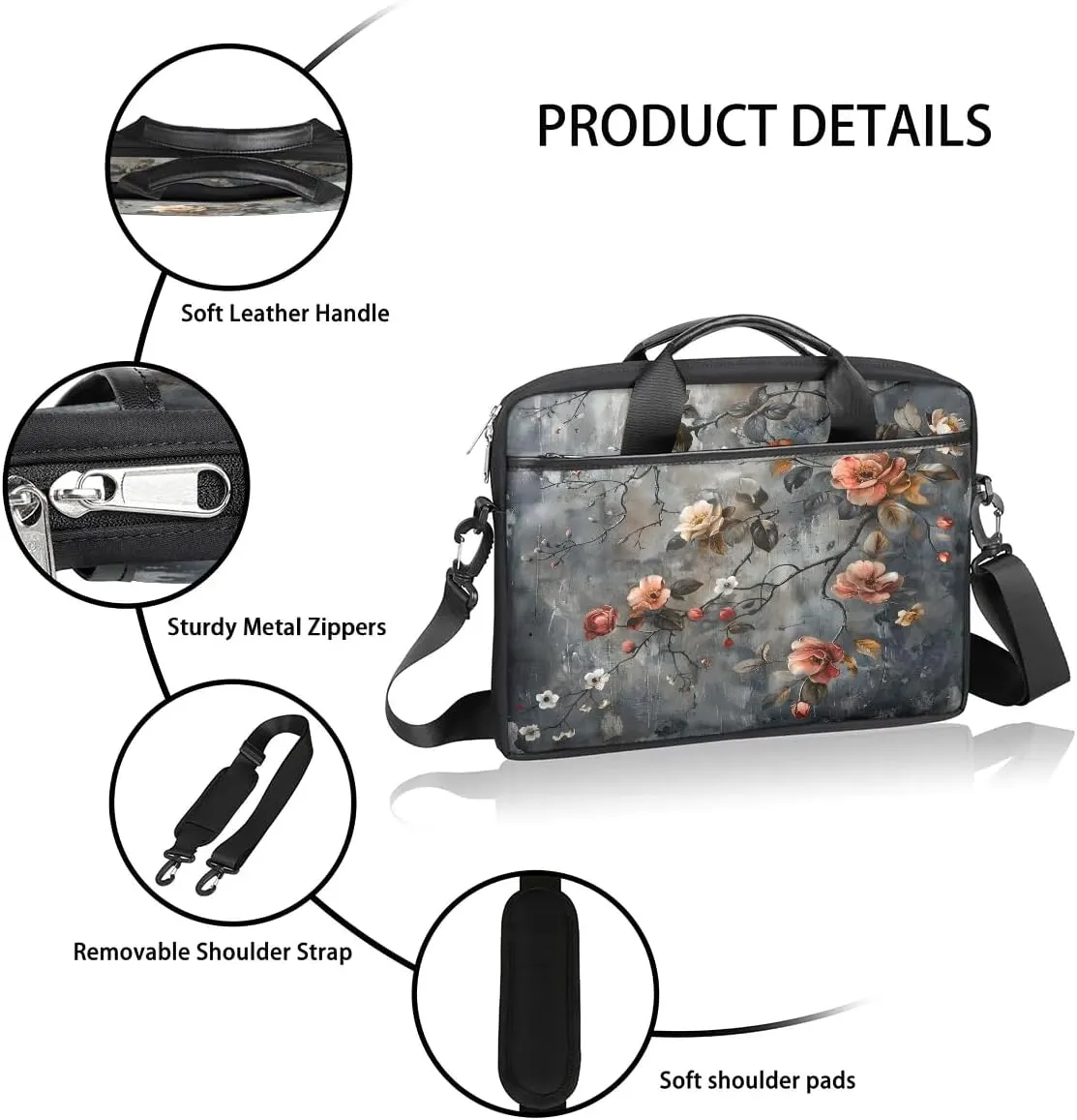 Laptop Shoulder Bag for 13-15 Inch Waterproof Laptop Sleeve Case Bag Slim Computer Carry Case Computer Cases for Laptops