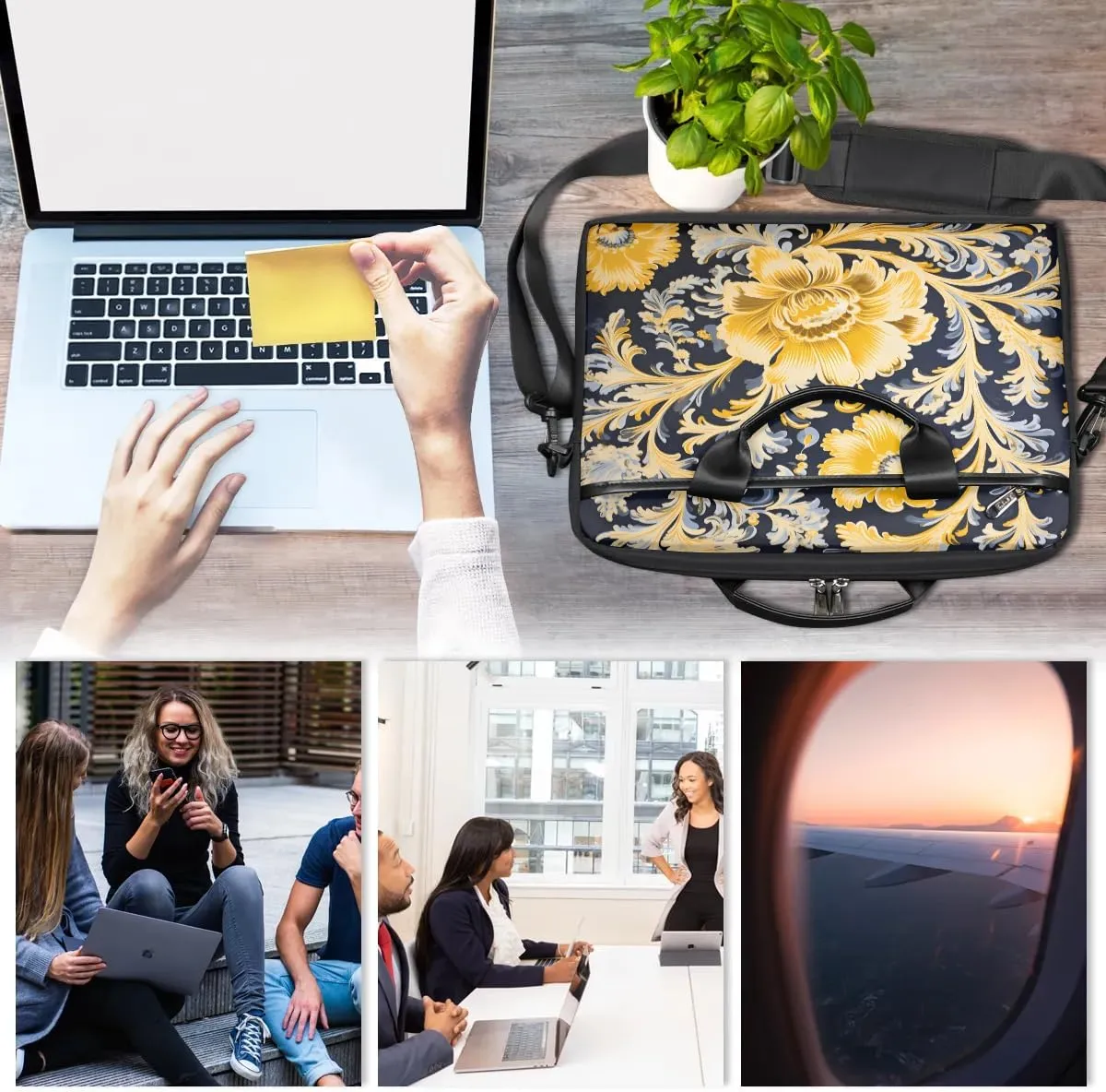 Laptop Shoulder Bag for 13-15 Inch Waterproof Laptop Sleeve Case Bag Slim Computer Carry Case Computer Cases for Laptops