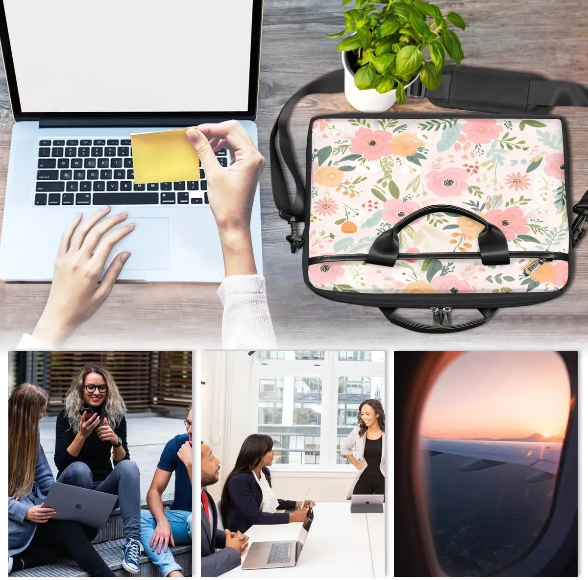 Laptop Shoulder Bag for 13-15 Inch Waterproof Laptop Sleeve Case Bag Slim Computer Carry Case Computer Cases for Laptops