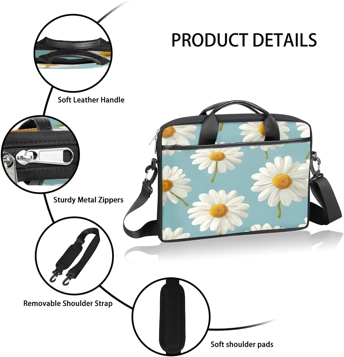 Laptop Shoulder Bag for 13-15 Inch Waterproof Laptop Sleeve Case Bag Slim Computer Carry Case Computer Cases for Laptops