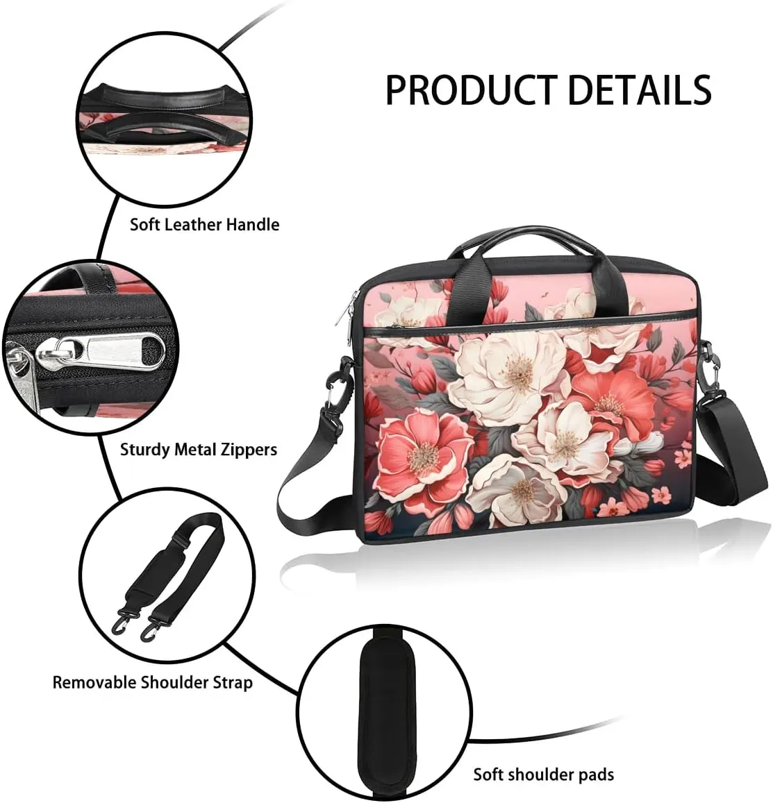 Laptop Shoulder Bag for 13-15 Inch Waterproof Laptop Sleeve Case Bag Slim Computer Carry Case Computer Cases for Laptops