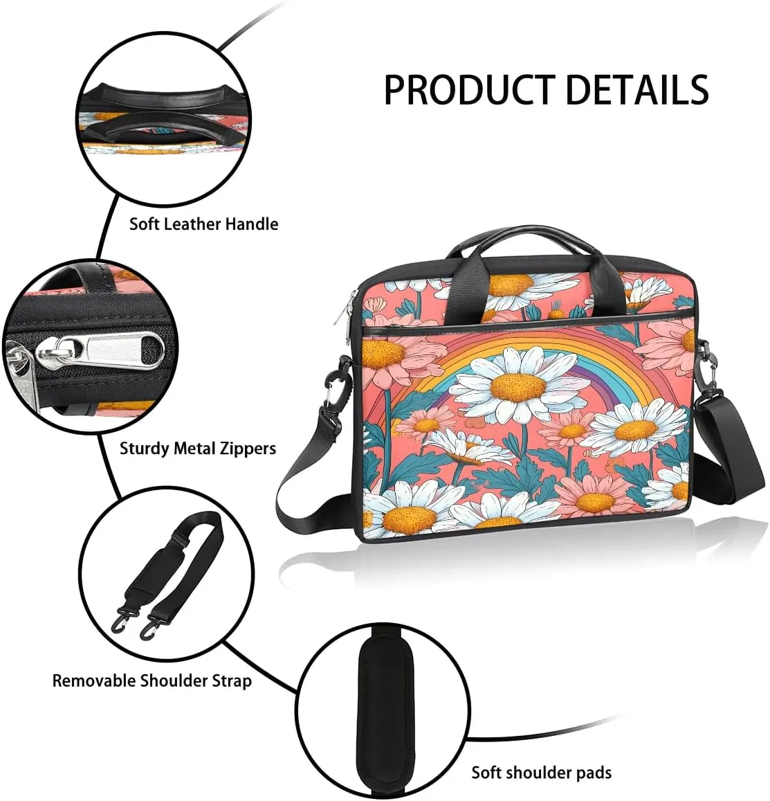Laptop Shoulder Bag for 13-15 Inch Waterproof Laptop Sleeve Case Bag Slim Computer Carry Case Computer Cases for Laptops