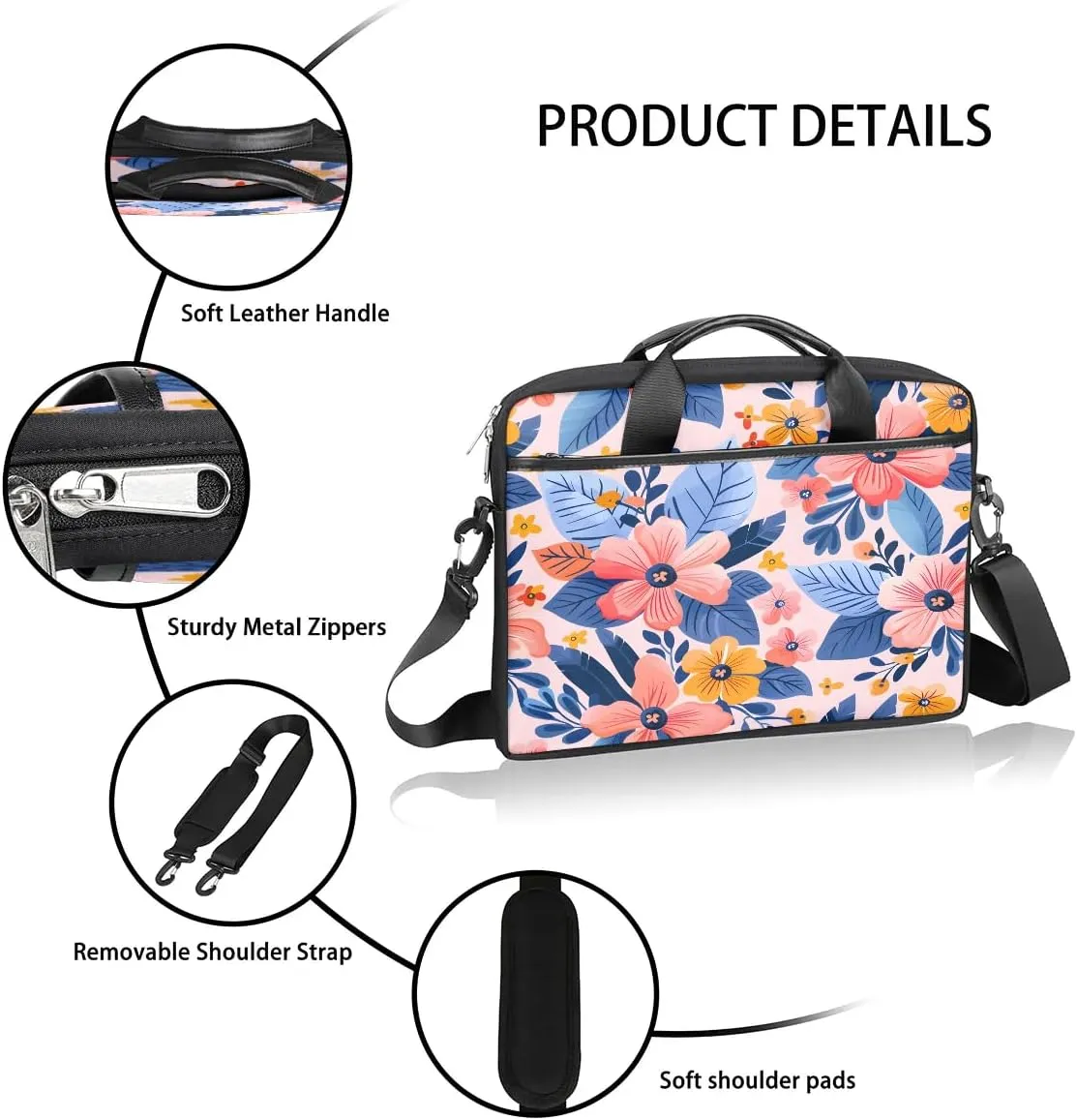 Laptop Shoulder Bag for 13-15 Inch Waterproof Laptop Sleeve Case Bag Slim Computer Carry Case Computer Cases for Laptops