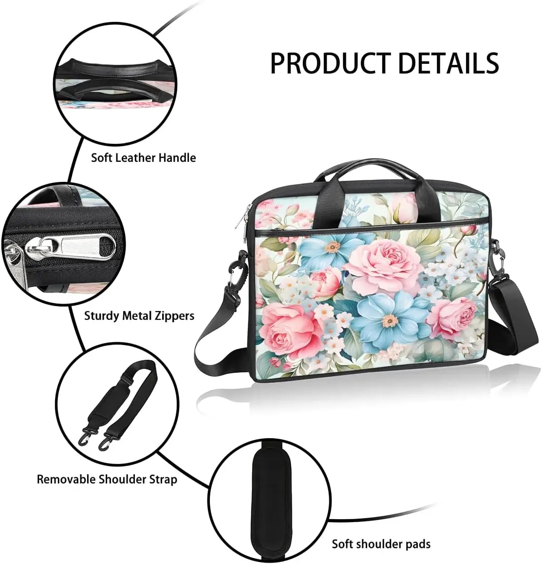 Laptop Shoulder Bag for 13-15 Inch Waterproof Laptop Sleeve Case Bag Slim Computer Carry Case Computer Cases for Laptops