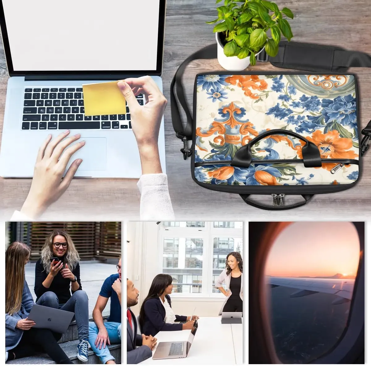 Laptop Shoulder Bag for 13-15 Inch Waterproof Laptop Sleeve Case Bag Slim Computer Carry Case Computer Cases for Laptops