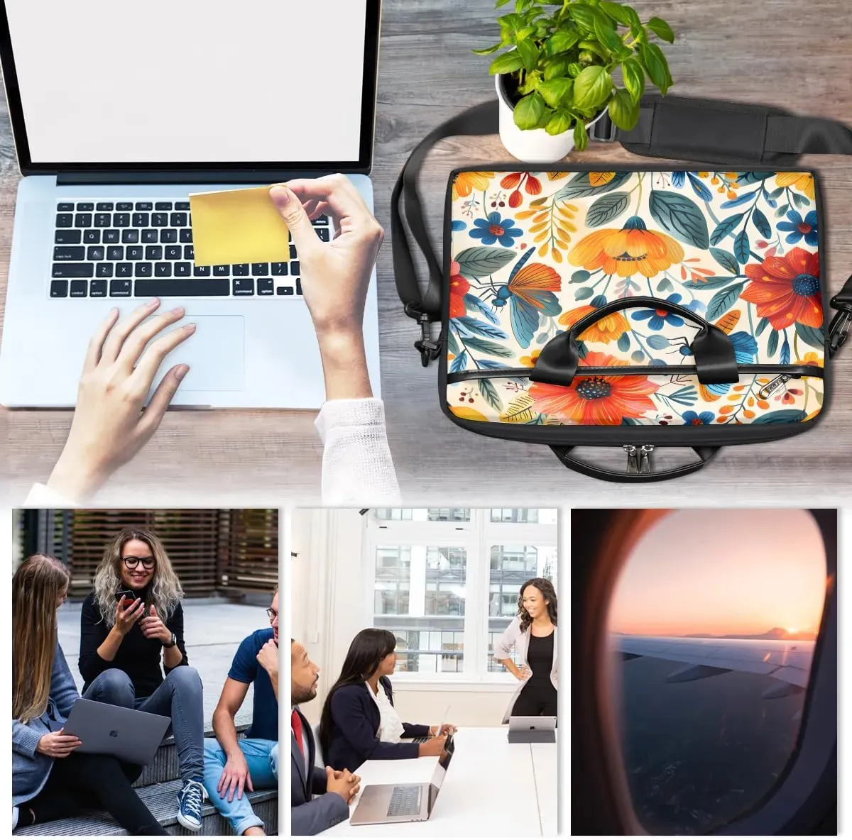 Laptop Shoulder Bag for 13-15 Inch Waterproof Laptop Sleeve Case Bag Slim Computer Carry Case Computer Cases for Laptops