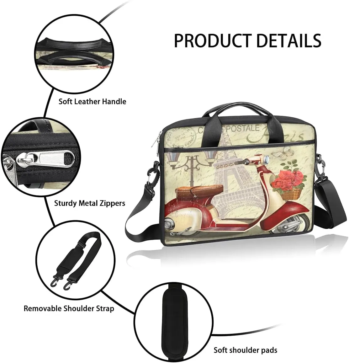 Laptop Shoulder Bag for 13-15 Inch Waterproof Laptop Sleeve Case Bag Slim Computer Carry Case Computer Cases for Laptops