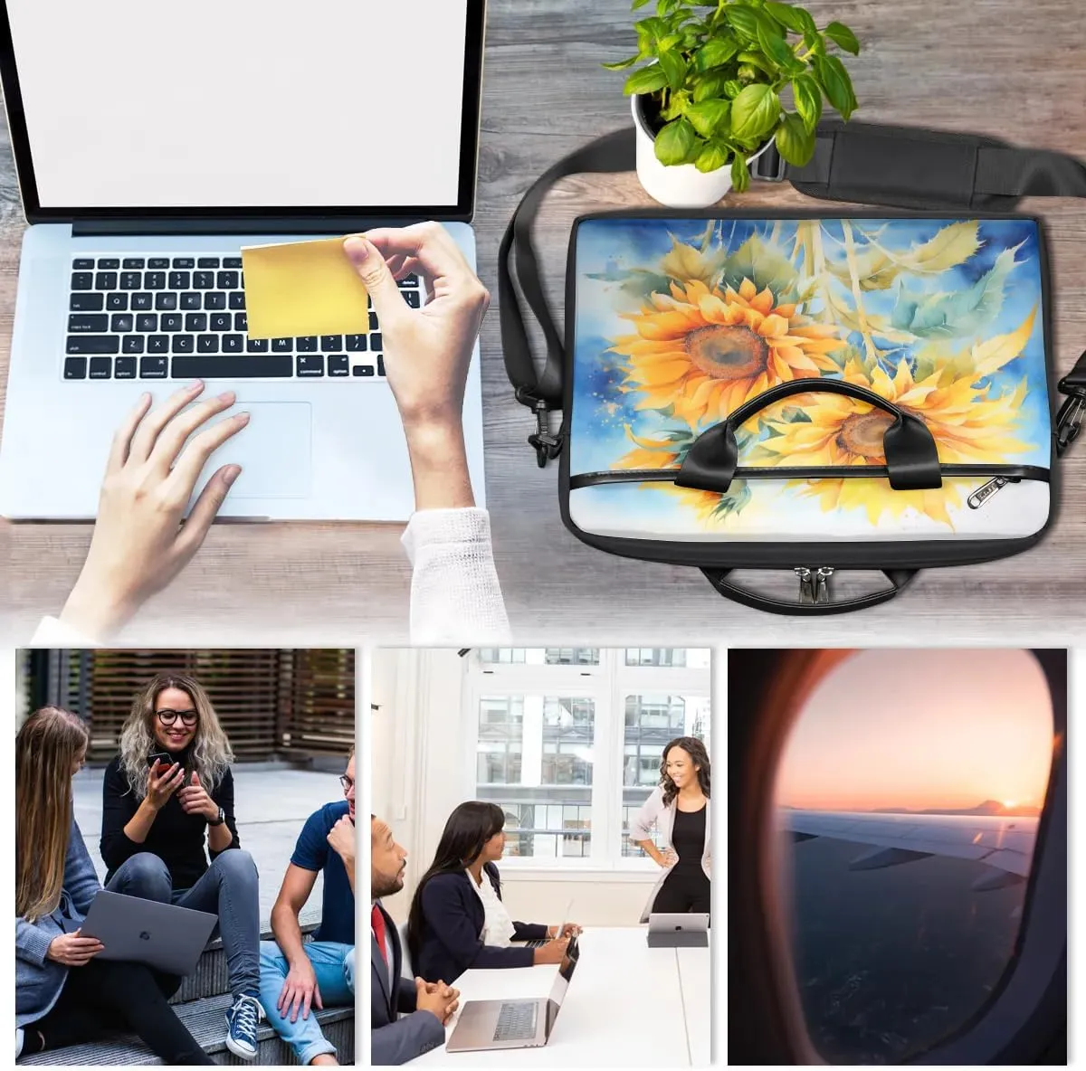 Laptop Shoulder Bag for 13-15 Inch Waterproof Laptop Sleeve Case Bag Slim Computer Carry Case Computer Cases for Laptops