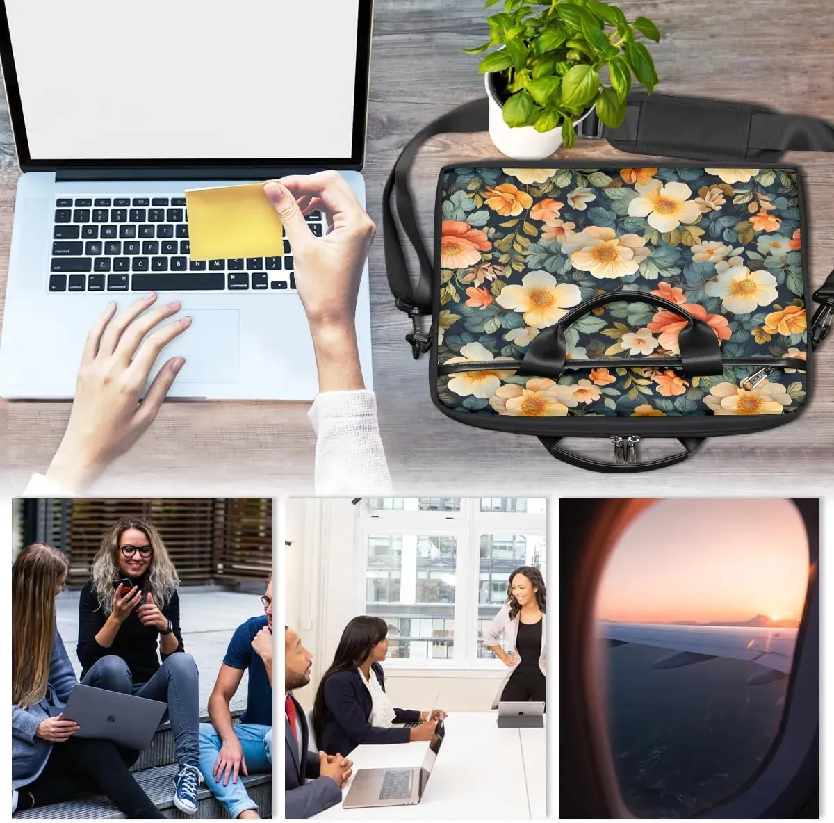 Laptop Shoulder Bag for 13-15 Inch Waterproof Laptop Sleeve Case Bag Slim Computer Carry Case Computer Cases for Laptops
