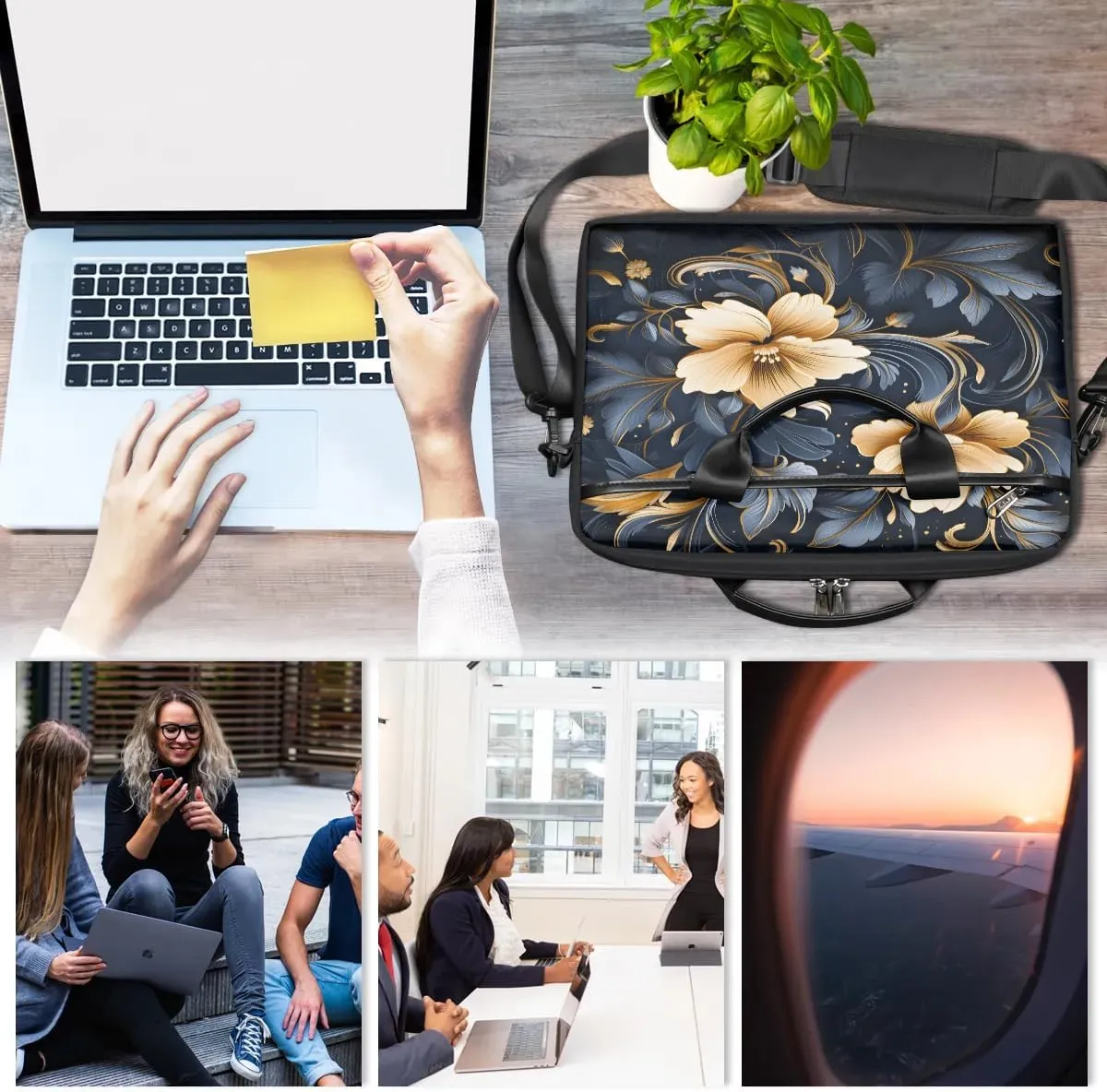 Laptop Shoulder Bag for 13-15 Inch Waterproof Laptop Sleeve Case Bag Slim Computer Carry Case Computer Cases for Laptops