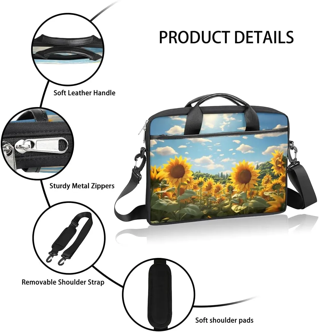 Laptop Shoulder Bag for 13-15 Inch Waterproof Laptop Sleeve Case Bag Slim Computer Carry Case Computer Cases for Laptops